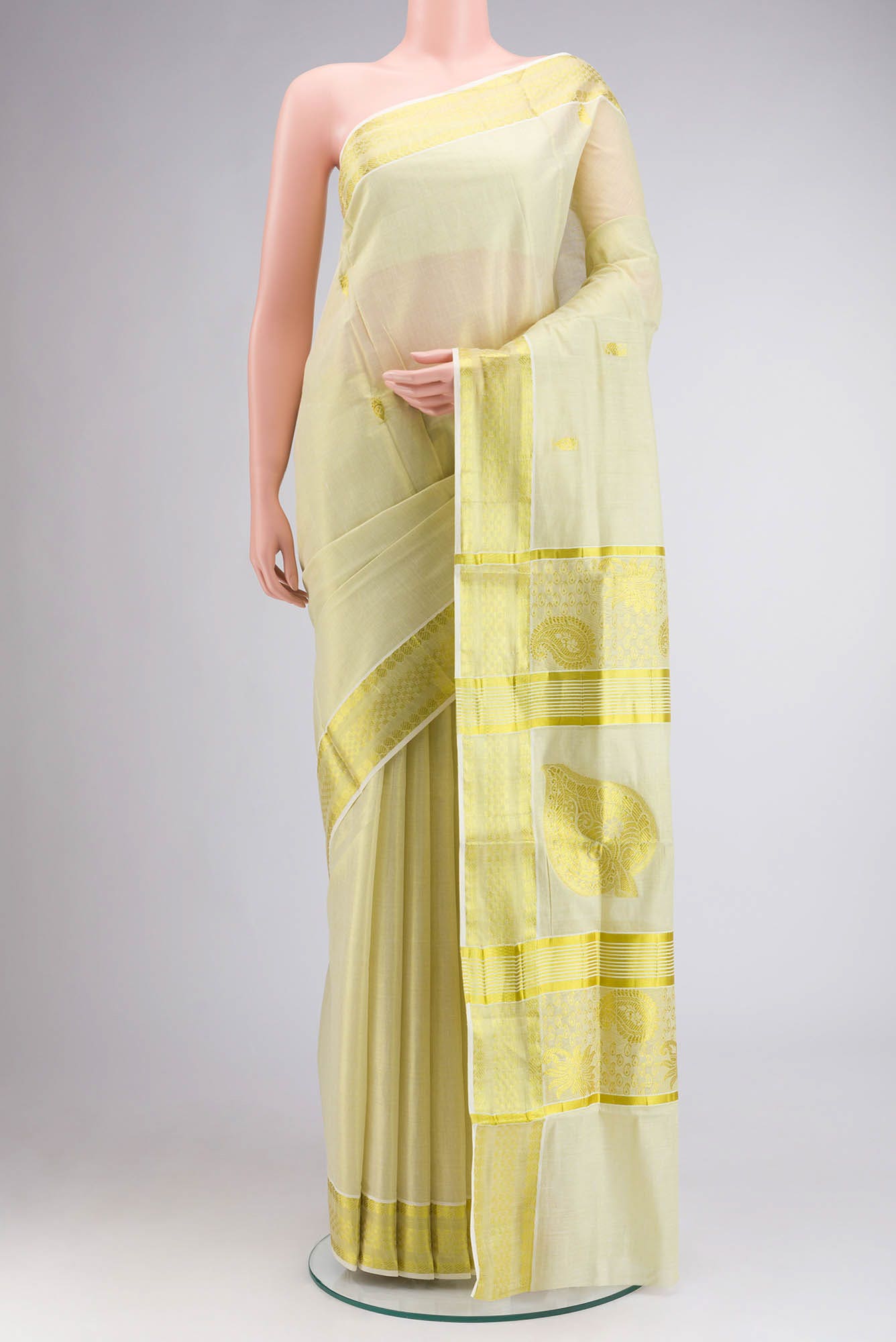 Gold Kerala Cotton Saree