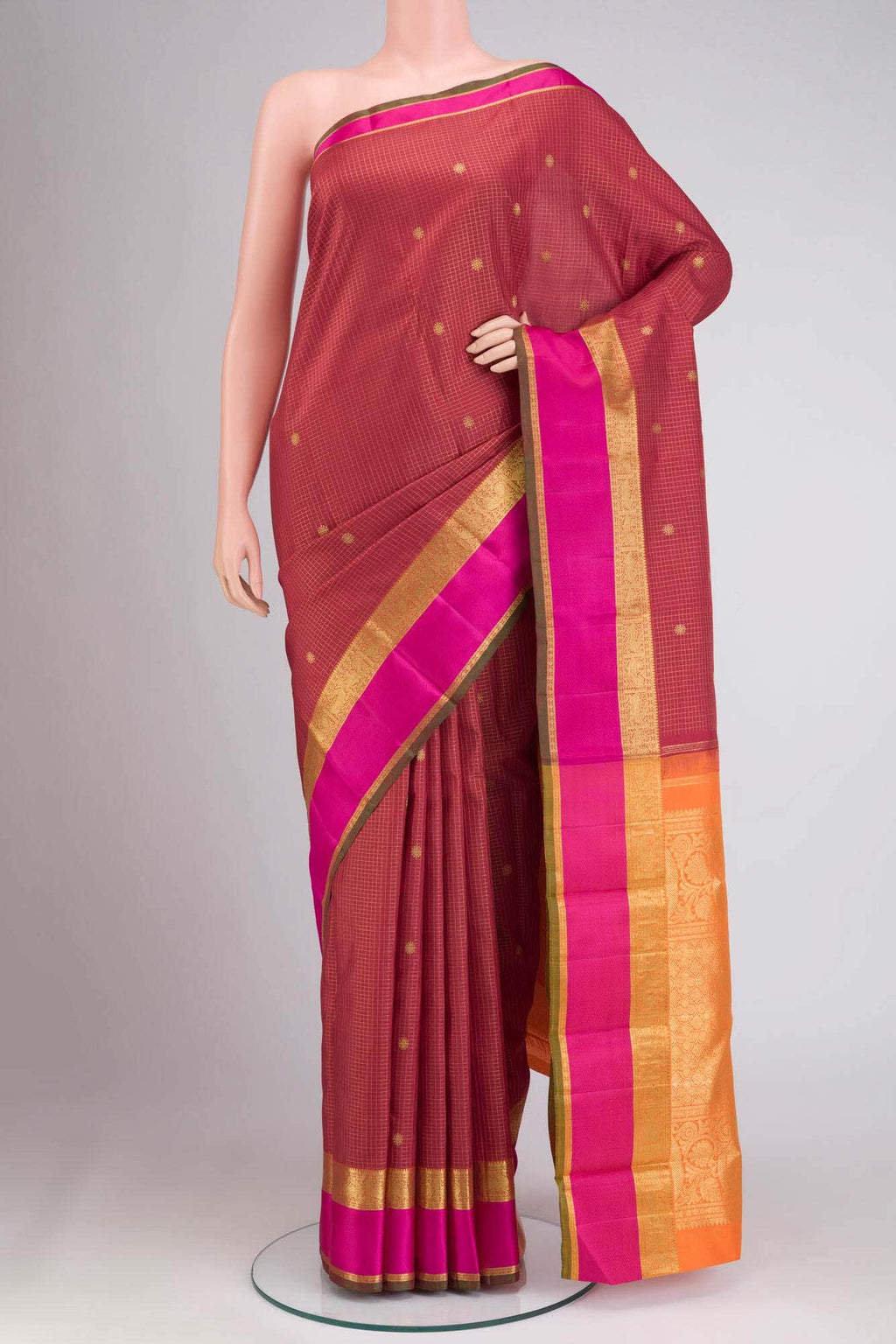 Pure Silk Pure Zari Red Kanchipuram Saree