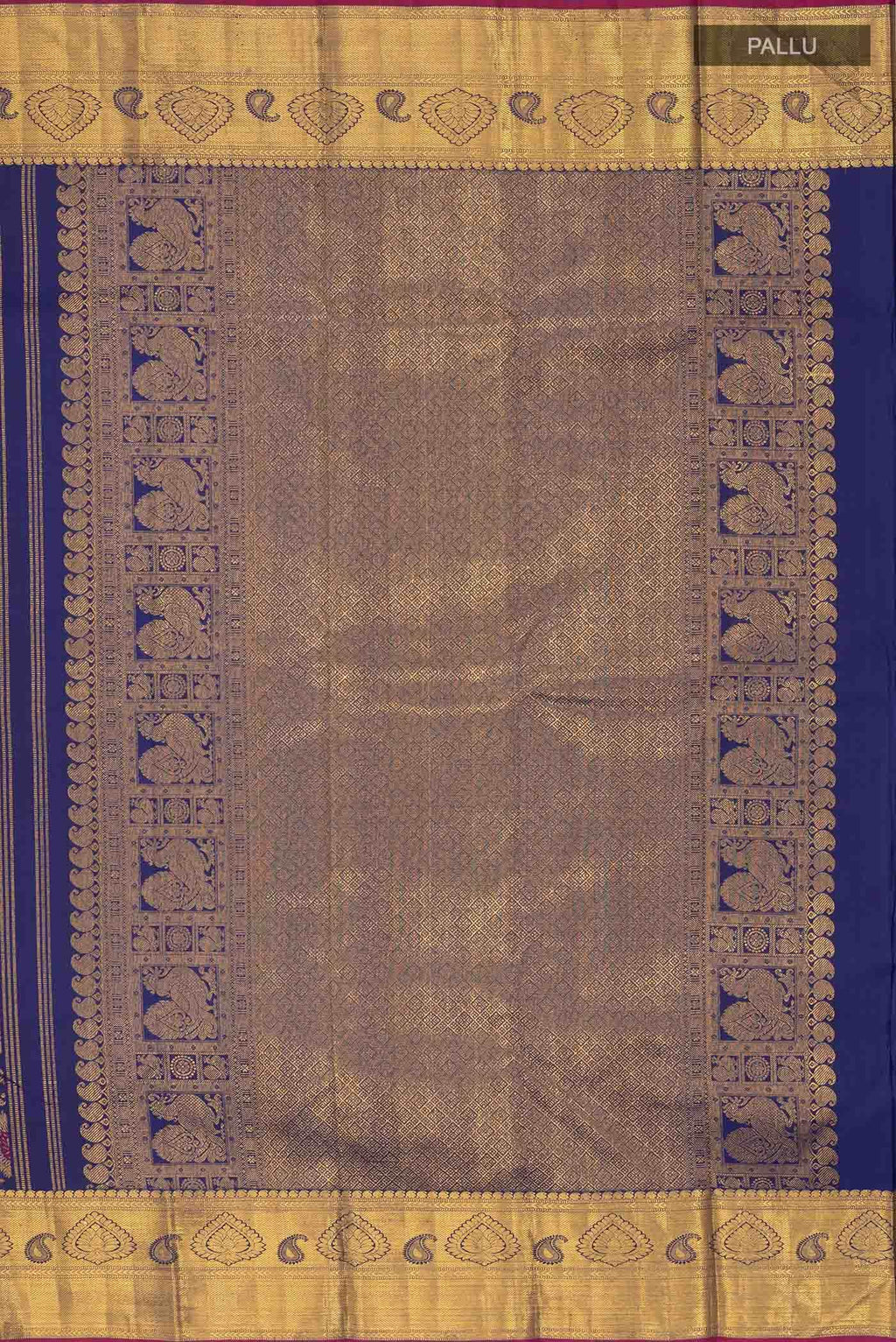 Pure Silk Pure Zari Blue Kanchipuram Saree