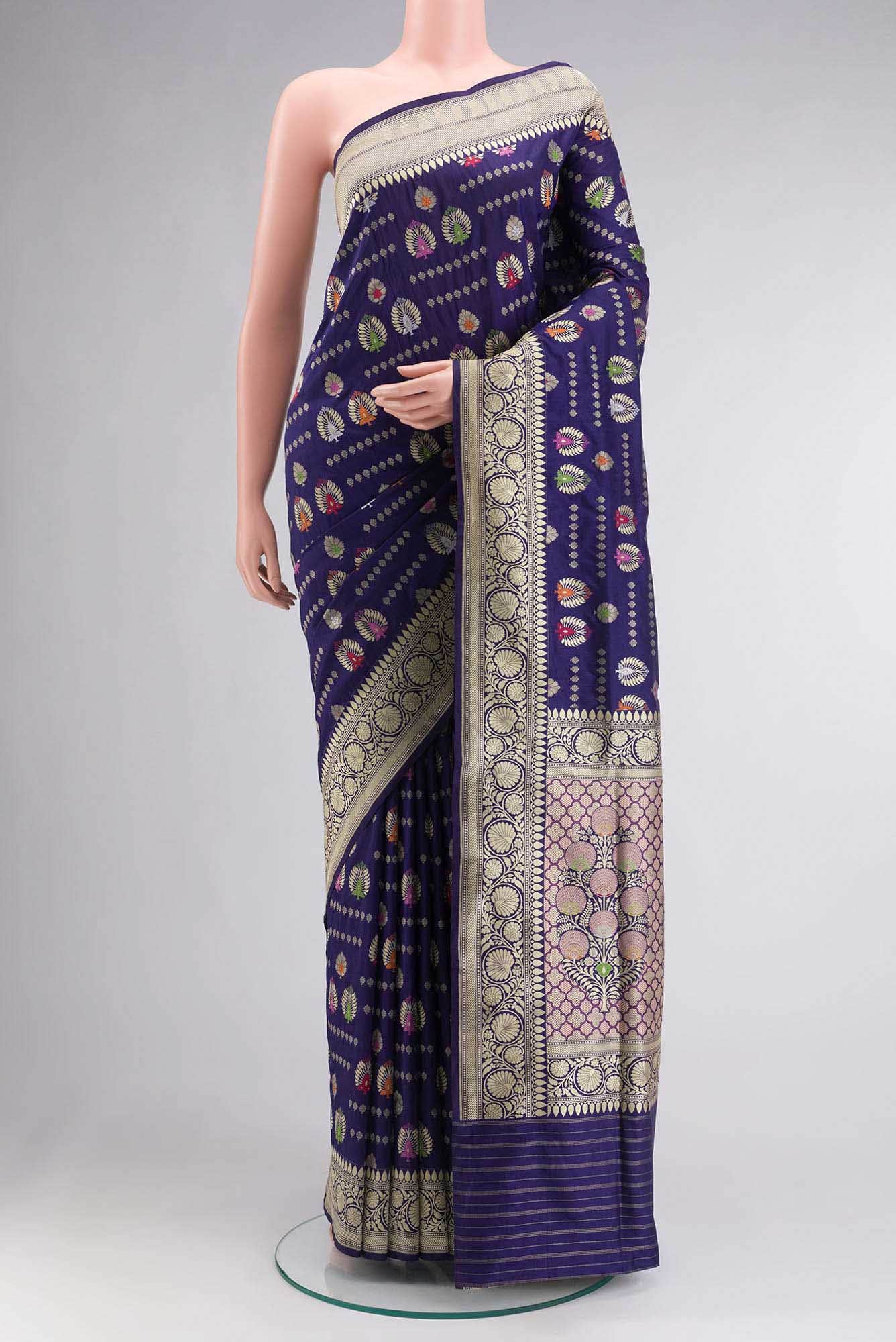 Blue Banarasi Silk Saree