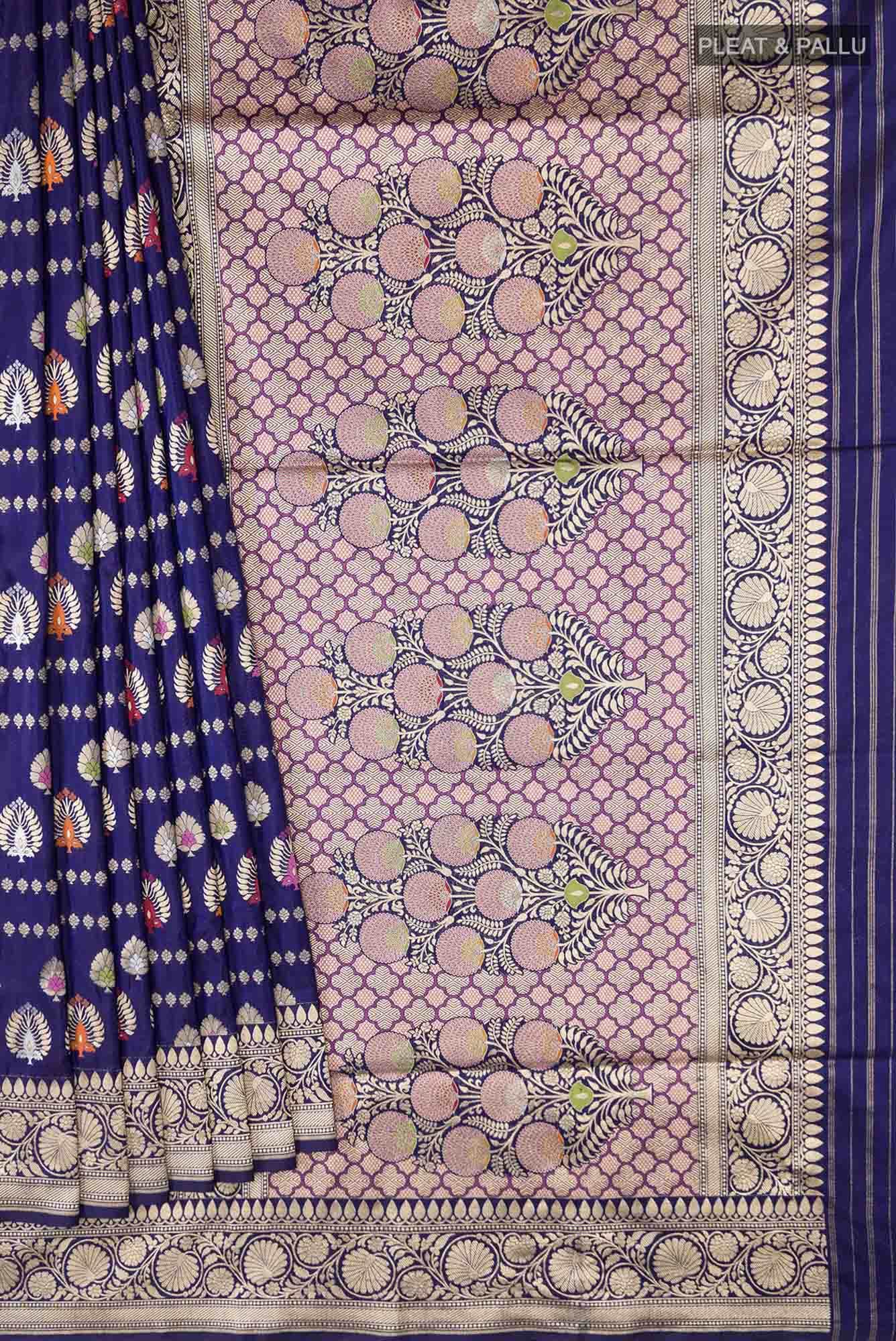 Blue Banarasi Silk Saree