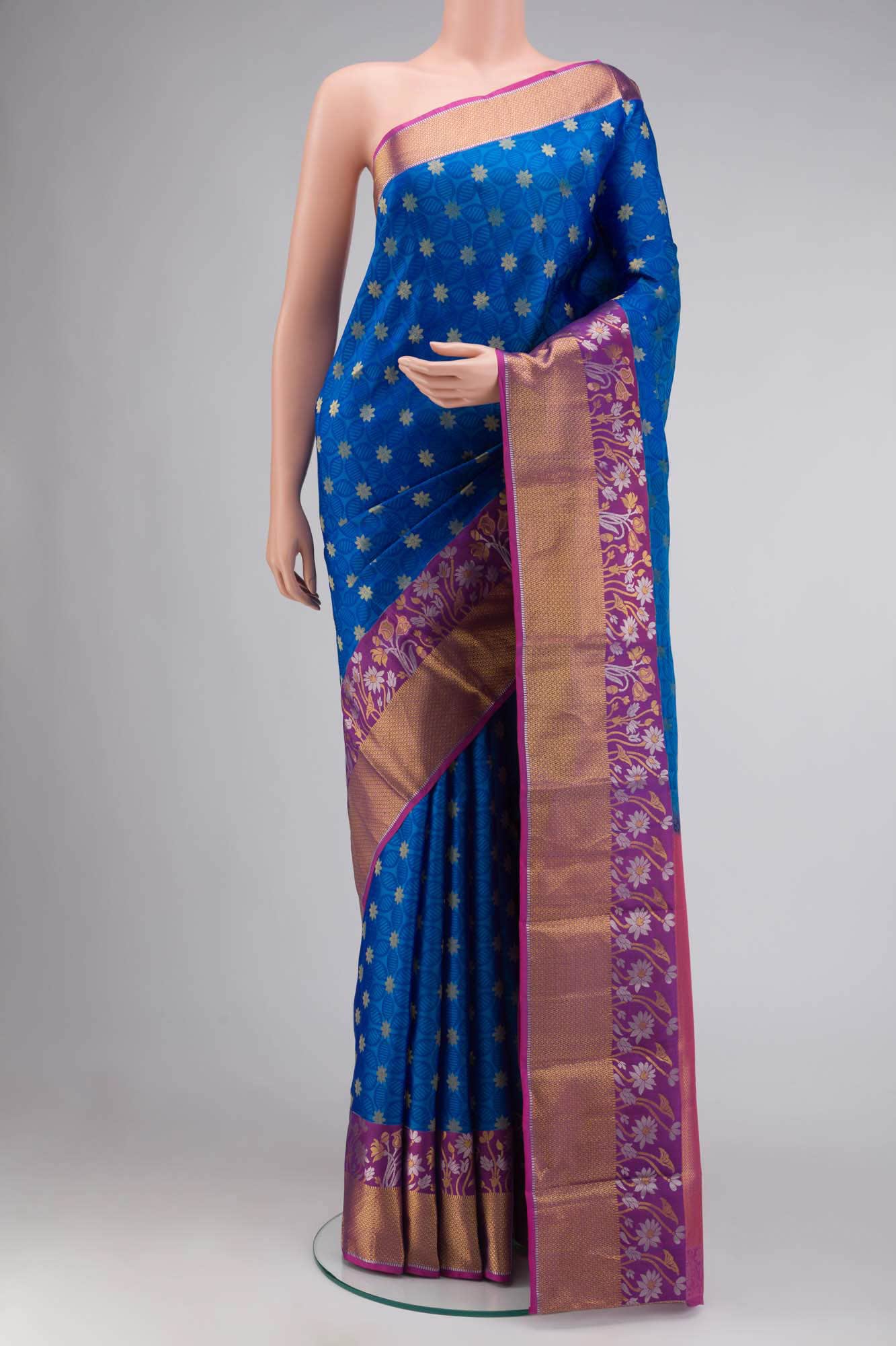 Blue Kanchipuram Silk Saree