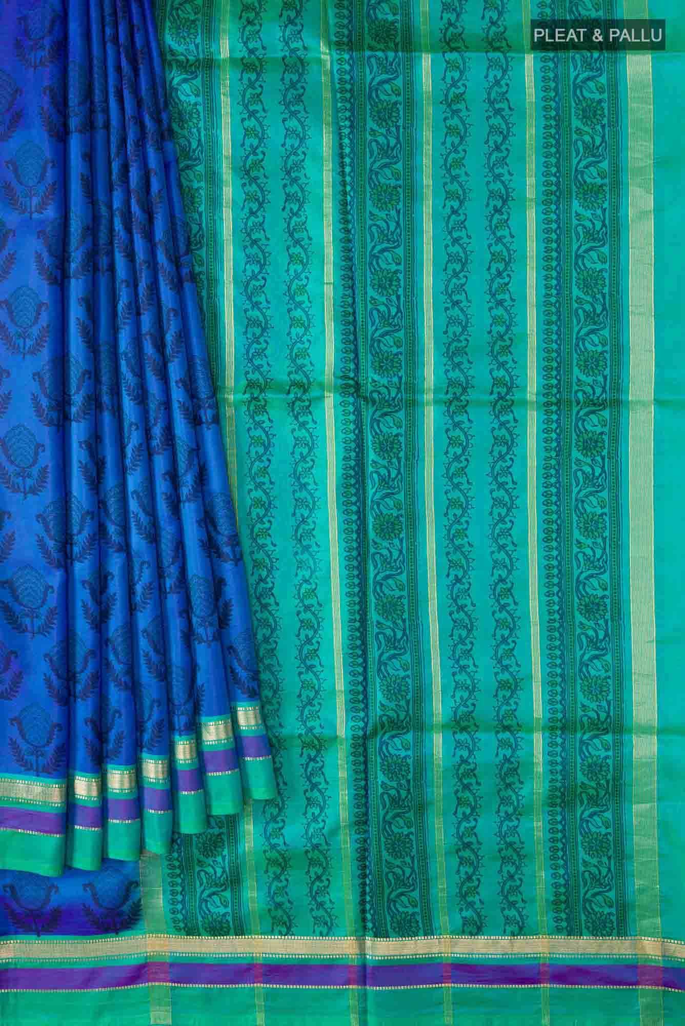 Blue Bangalore Silk Saree