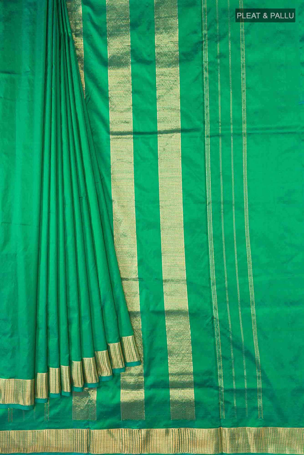 Green Kanchipuram Silk Nine Yards Saree