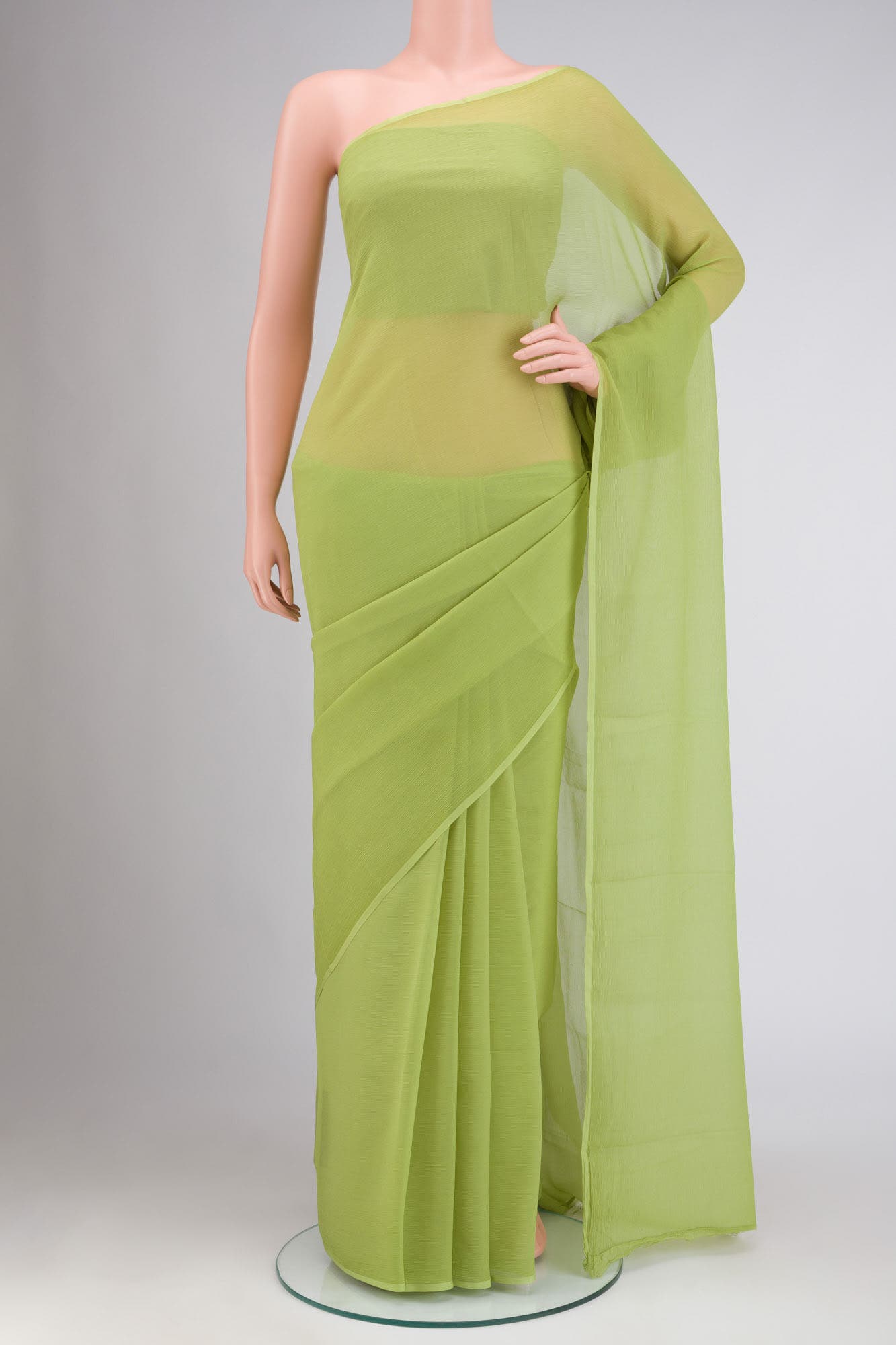 Green Chiffon Saree