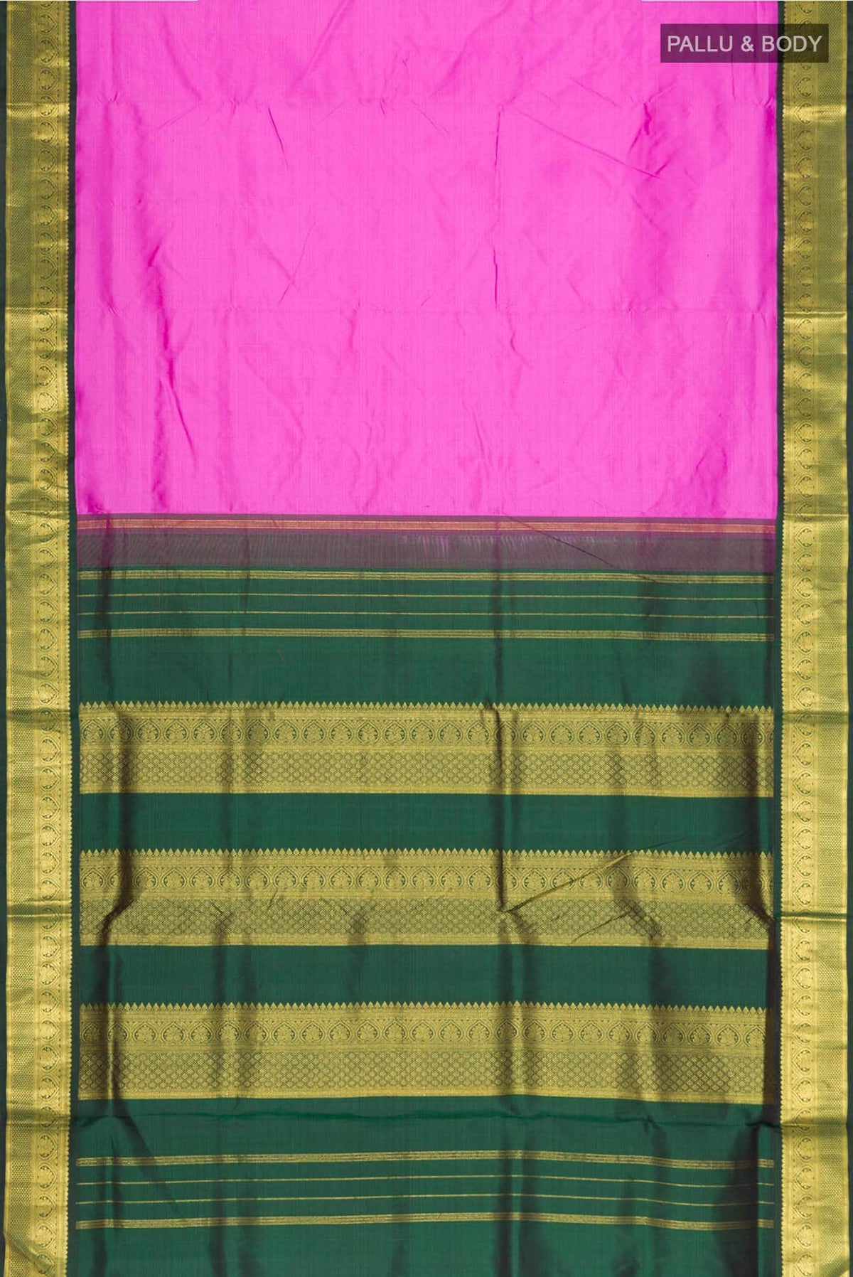 Light Magenta Kanchipuram Silk Nine Yards Saree