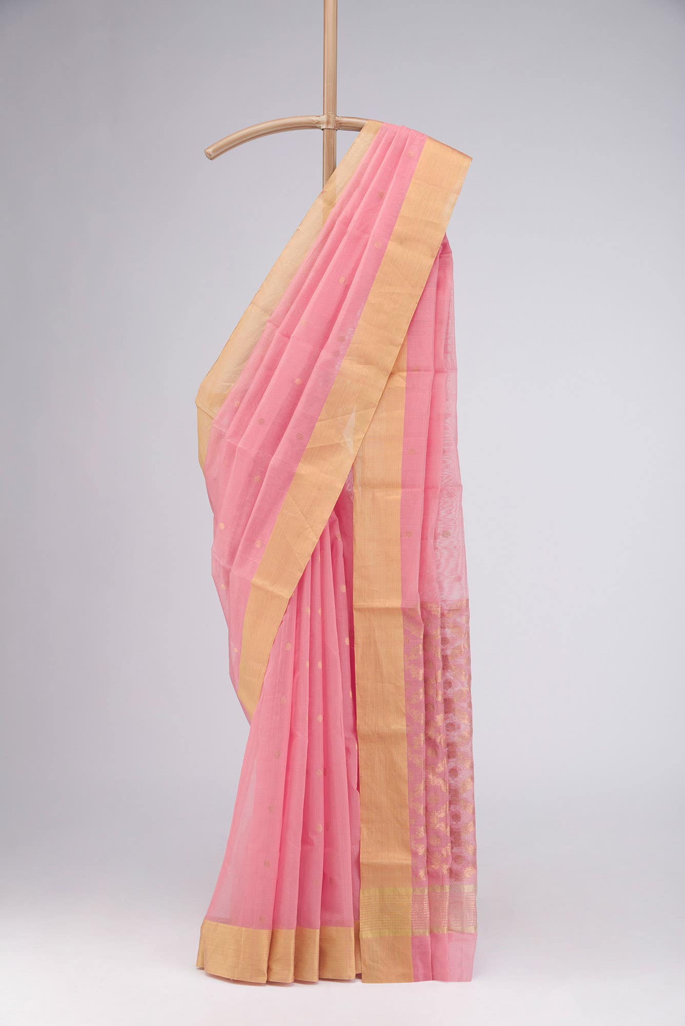Coral Chanderi Silk Cotton Saree