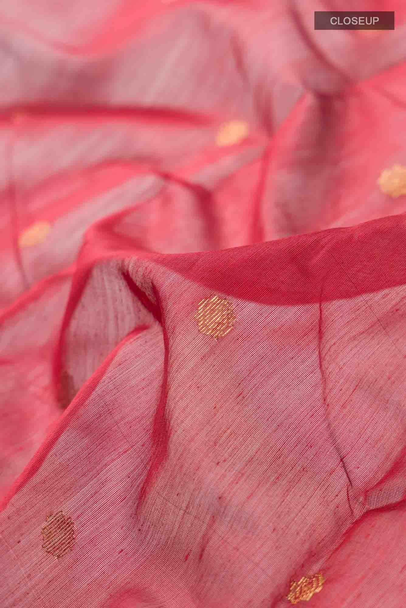 Red Chanderi Silk Cotton Saree