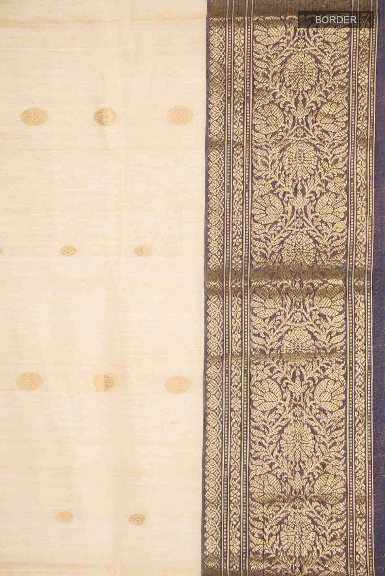 Beige Chanderi Silk Cotton Saree