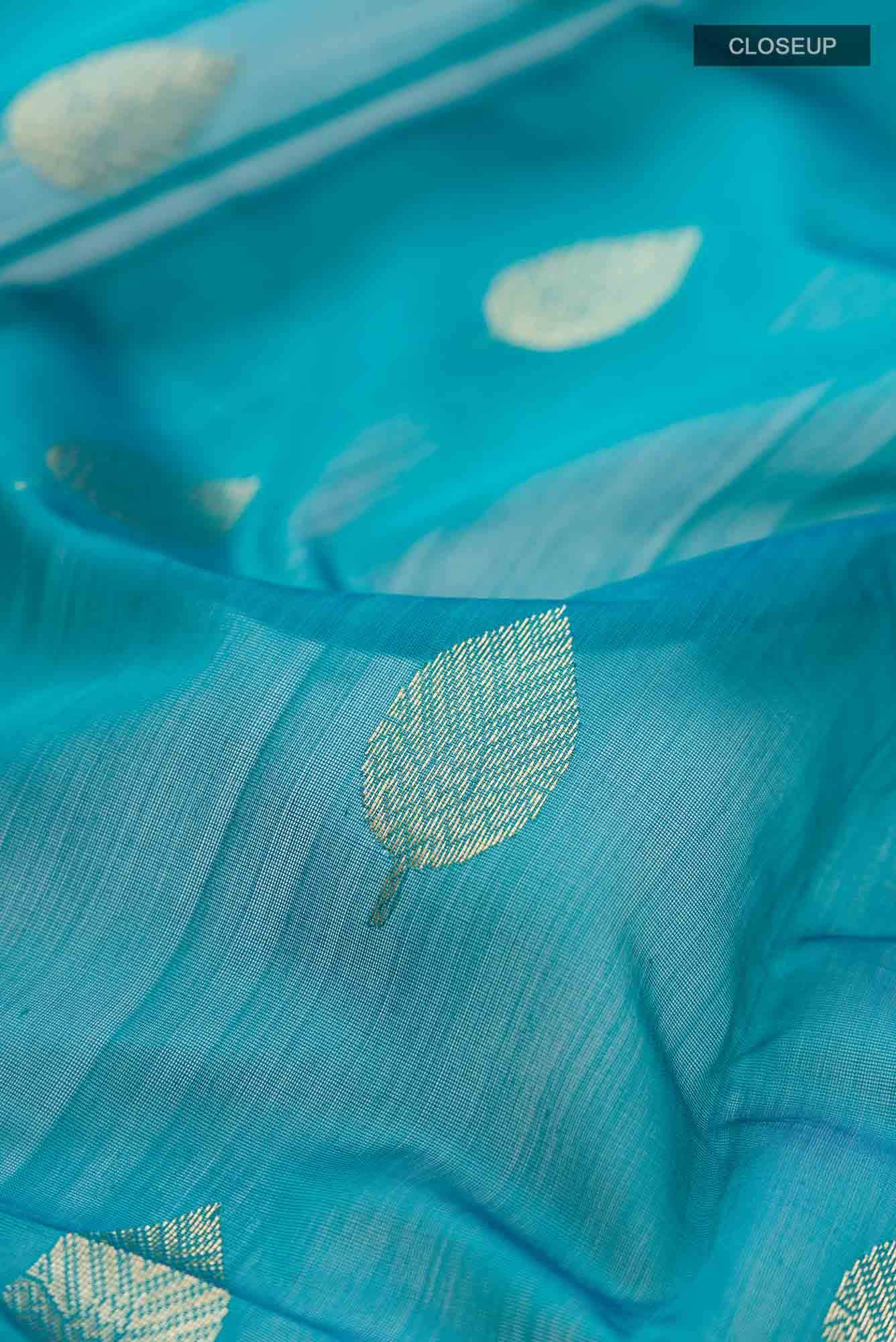 Blue Chanderi Silk Cotton Saree