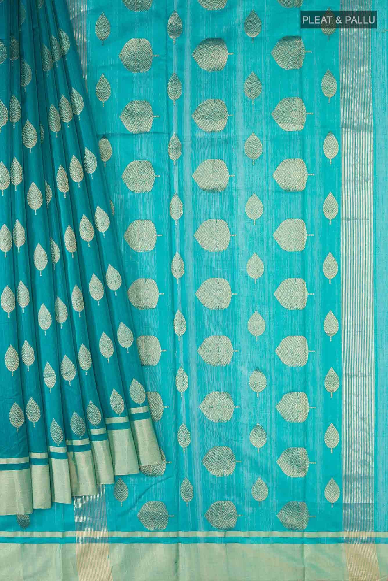 Blue Chanderi Silk Cotton Saree