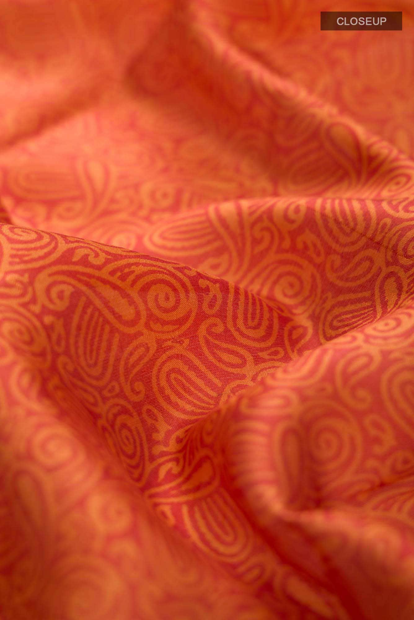 Orange Bangalore Silk Saree