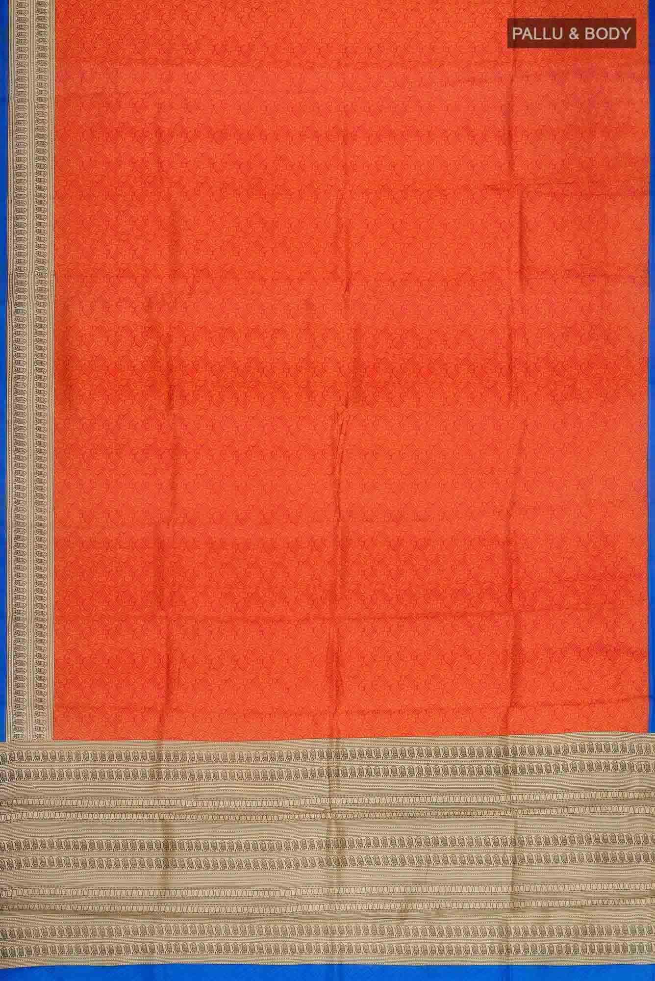 Orange Bangalore Silk Saree