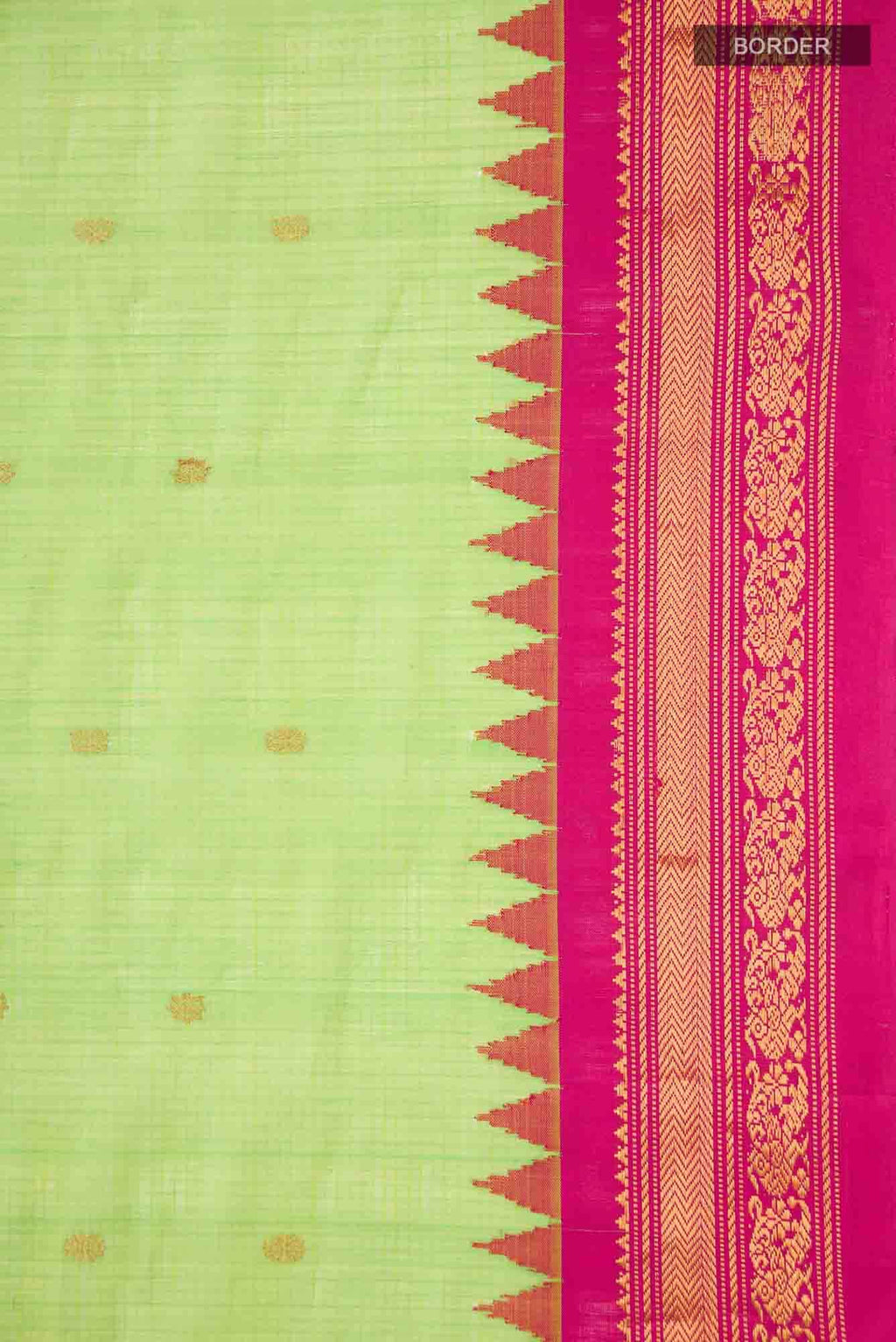 Green Gadwal Silk Cotton Saree
