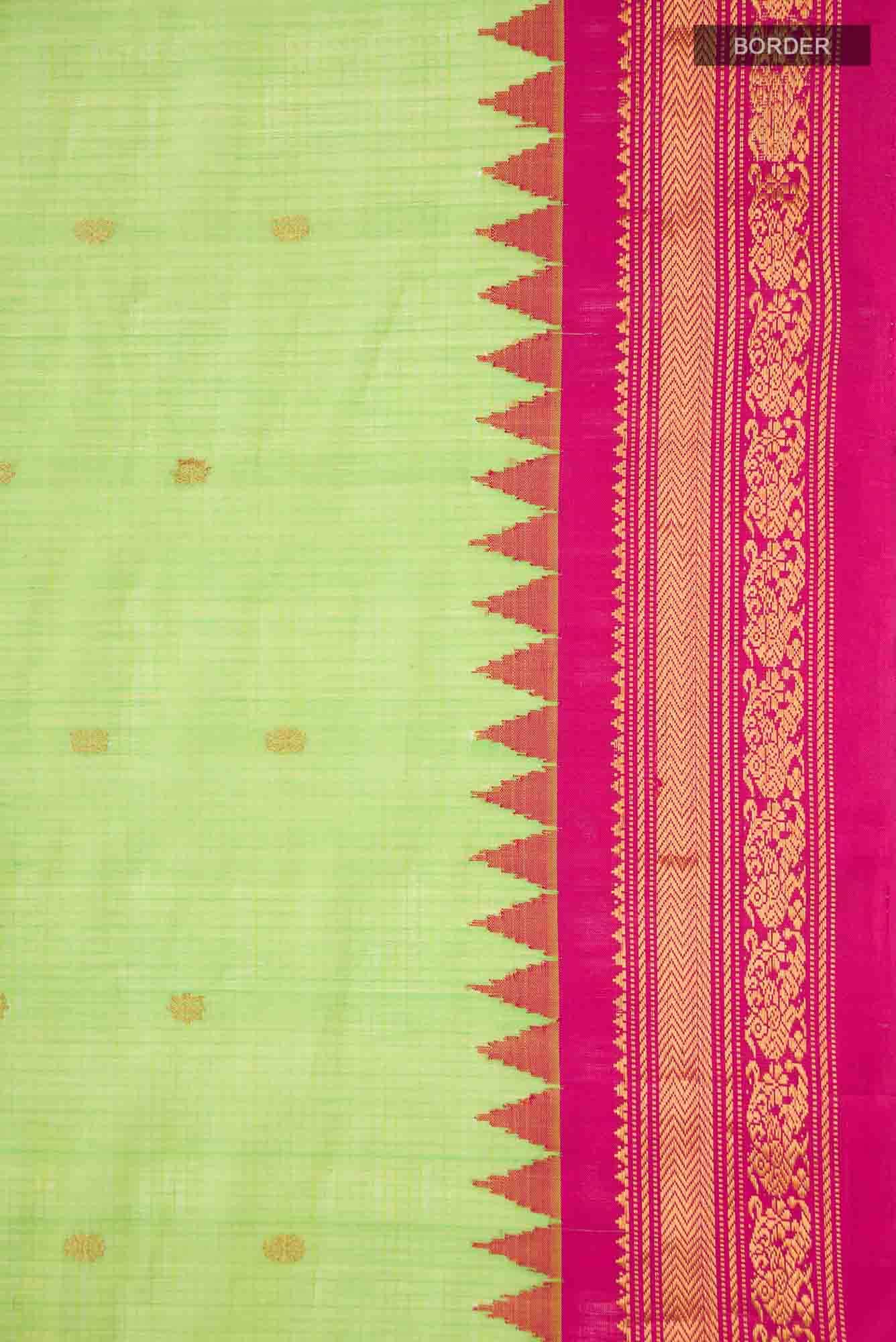 Green Gadwal Silk Cotton Saree