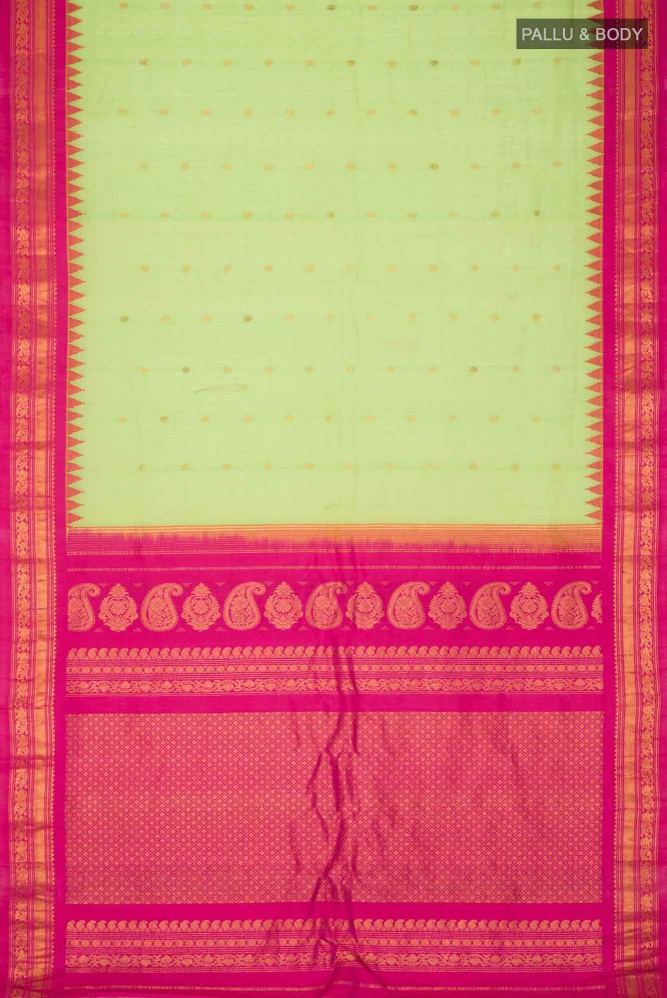Green Gadwal Silk Cotton Saree