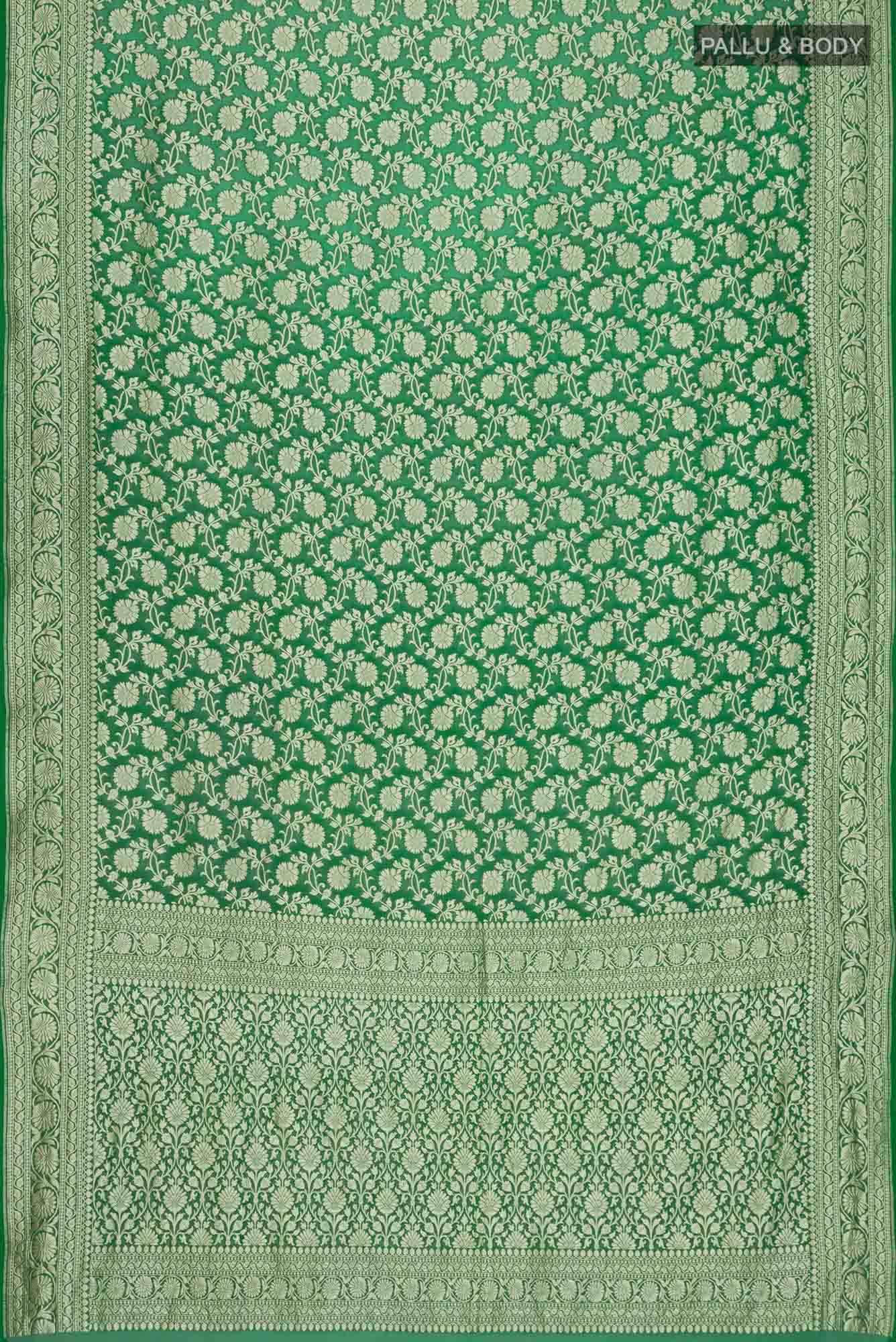 Green Banarasi Georgette Saree