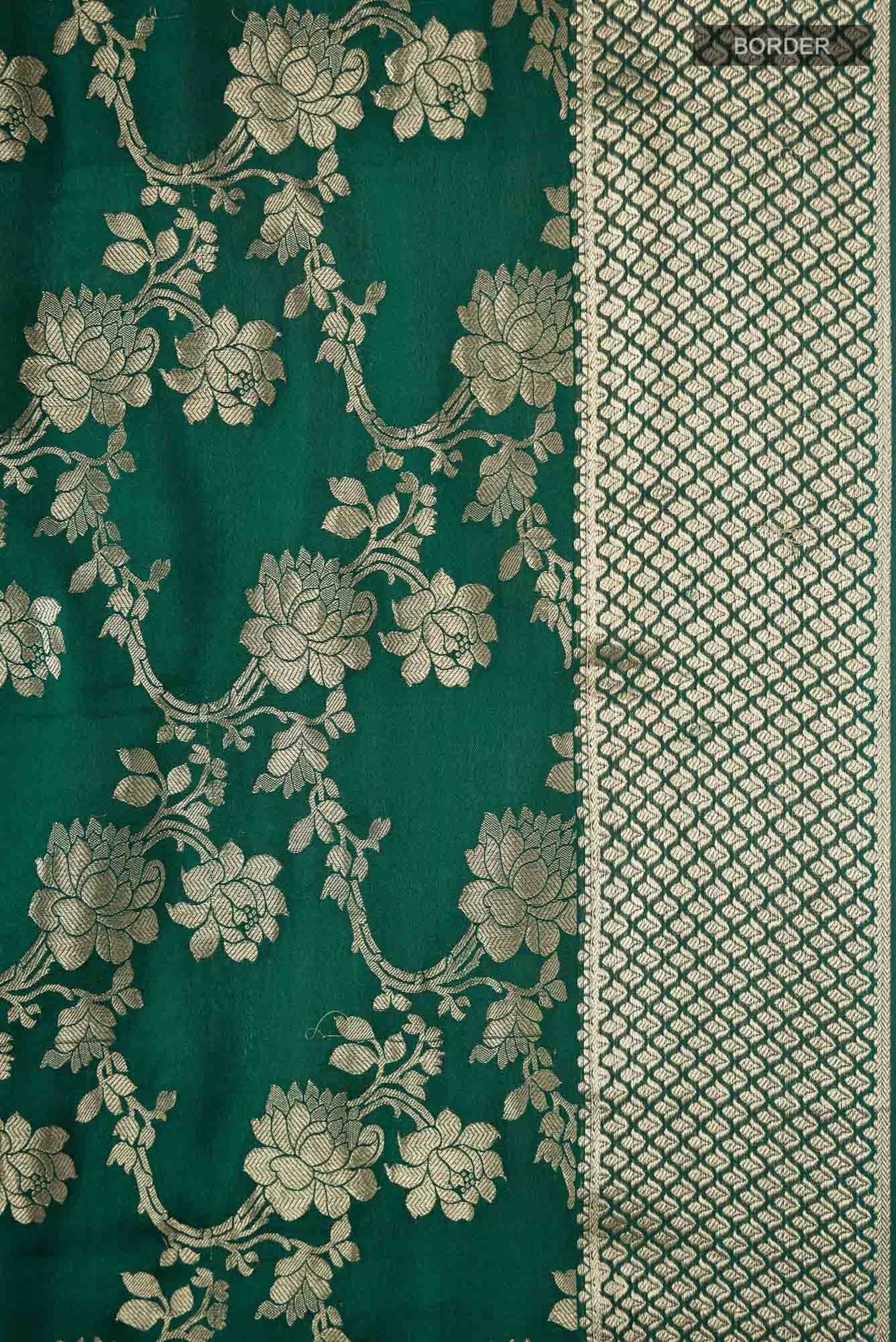 Green Mysore Crepe Saree