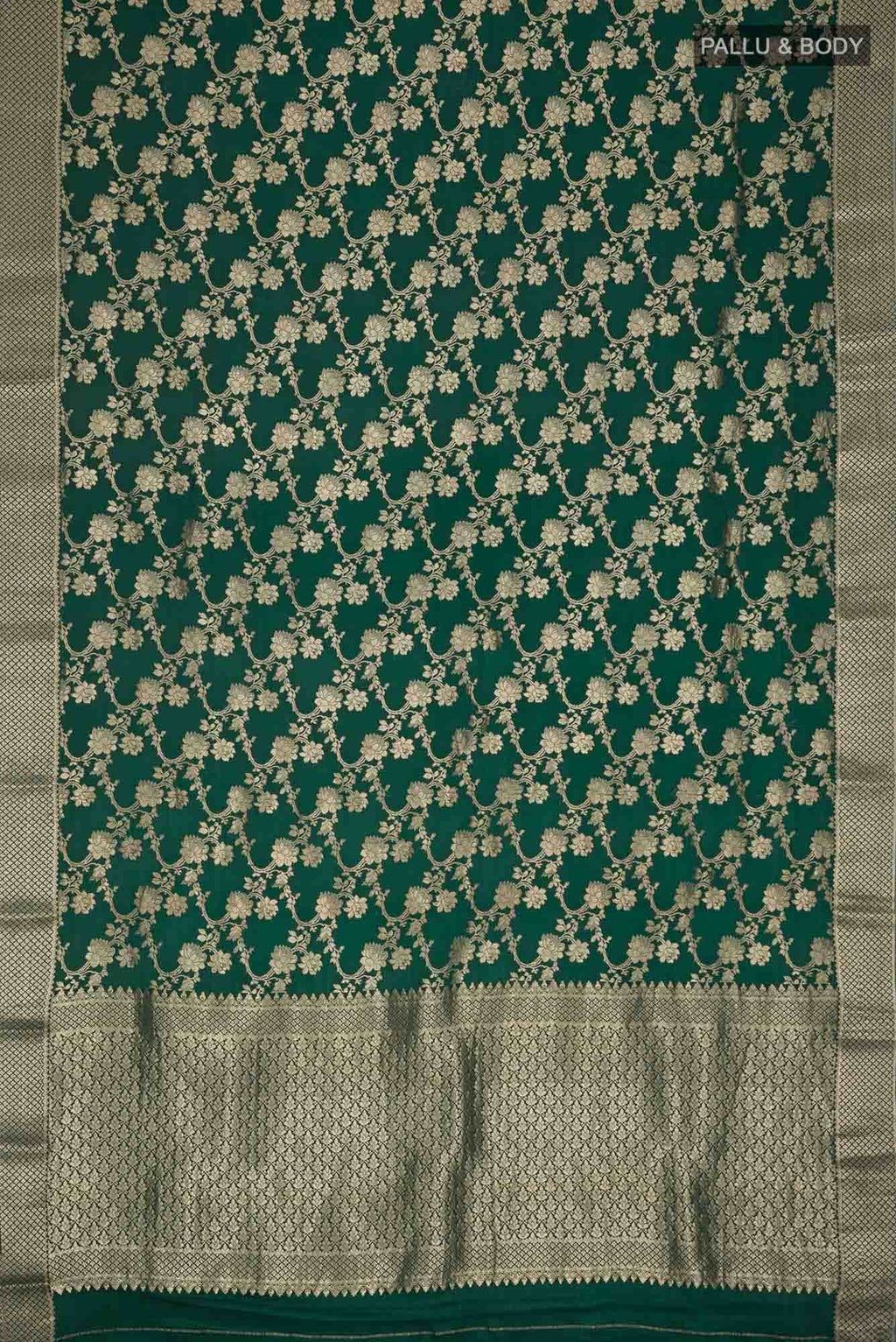 Green Mysore Crepe Saree