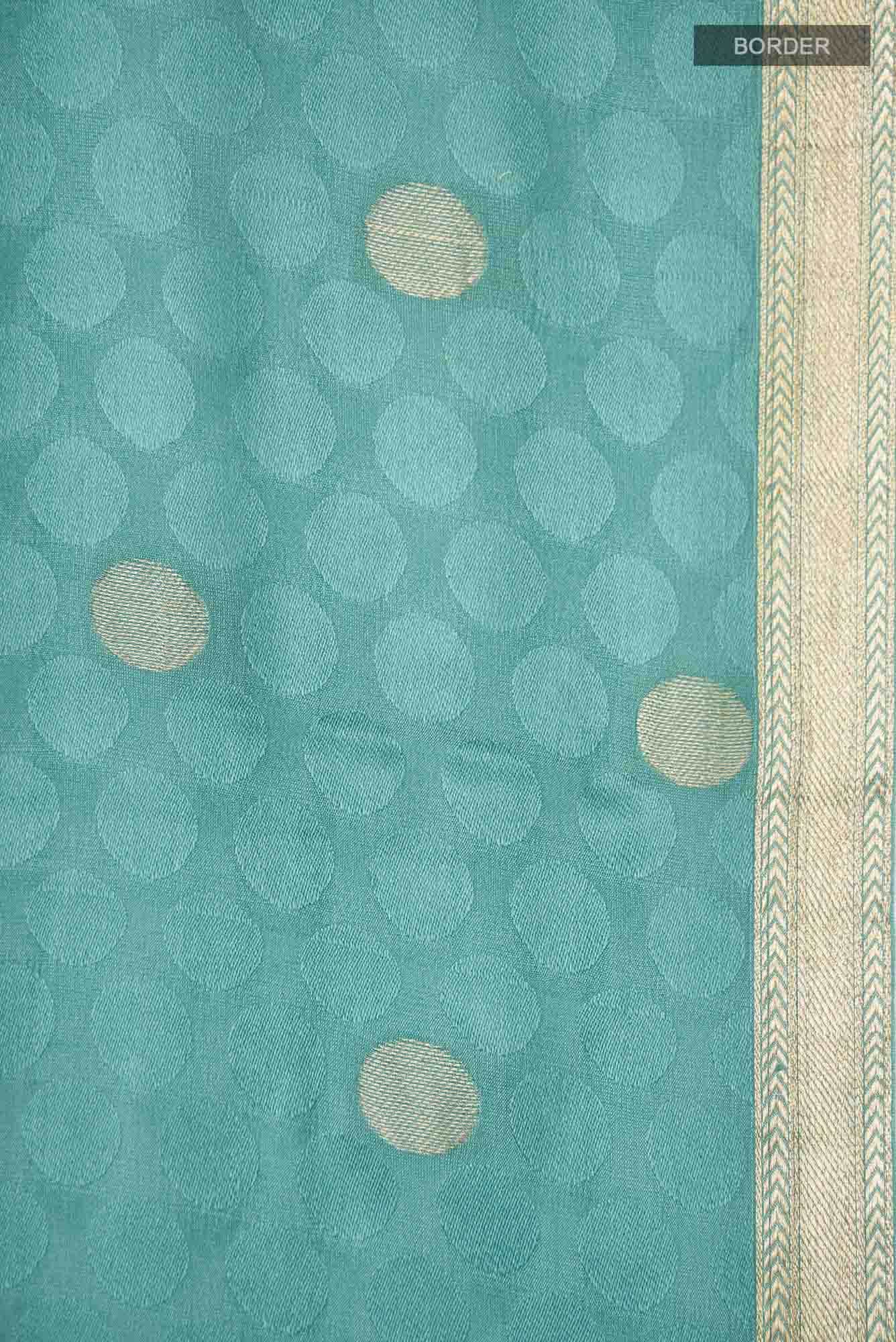 Blue Mysore Crepe Saree