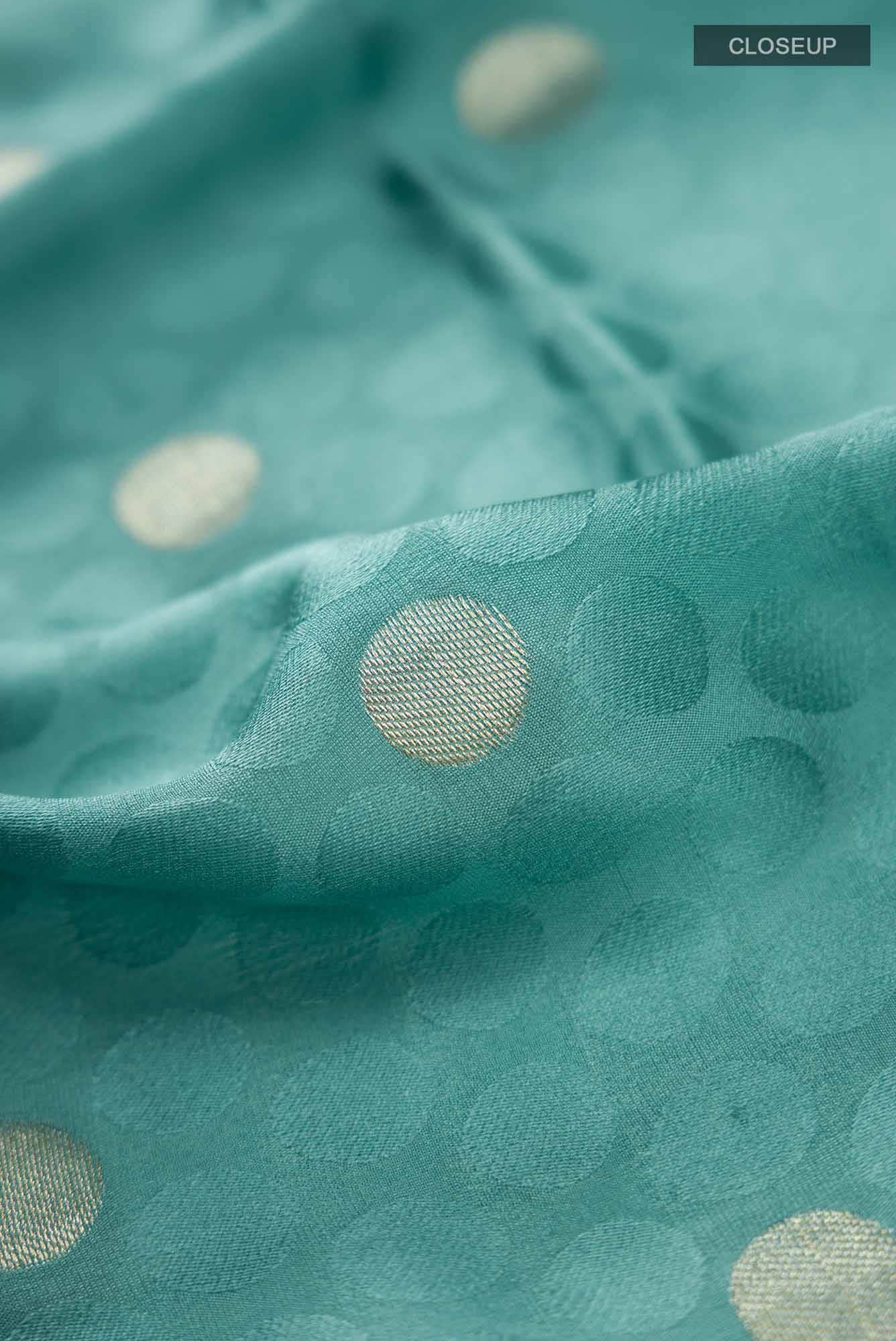 Blue Mysore Crepe Saree