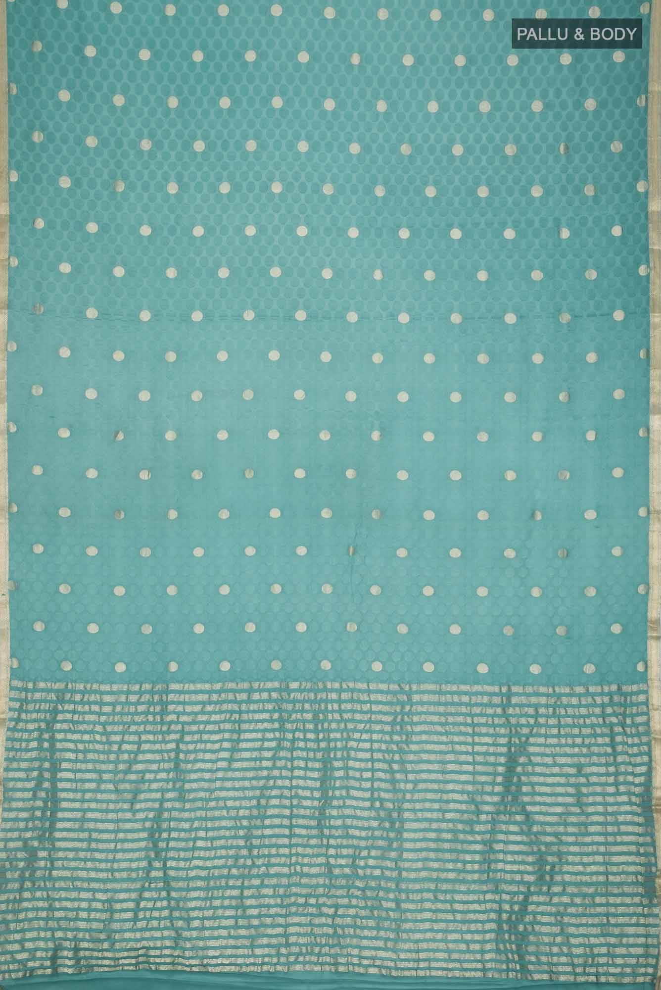 Blue Mysore Crepe Saree