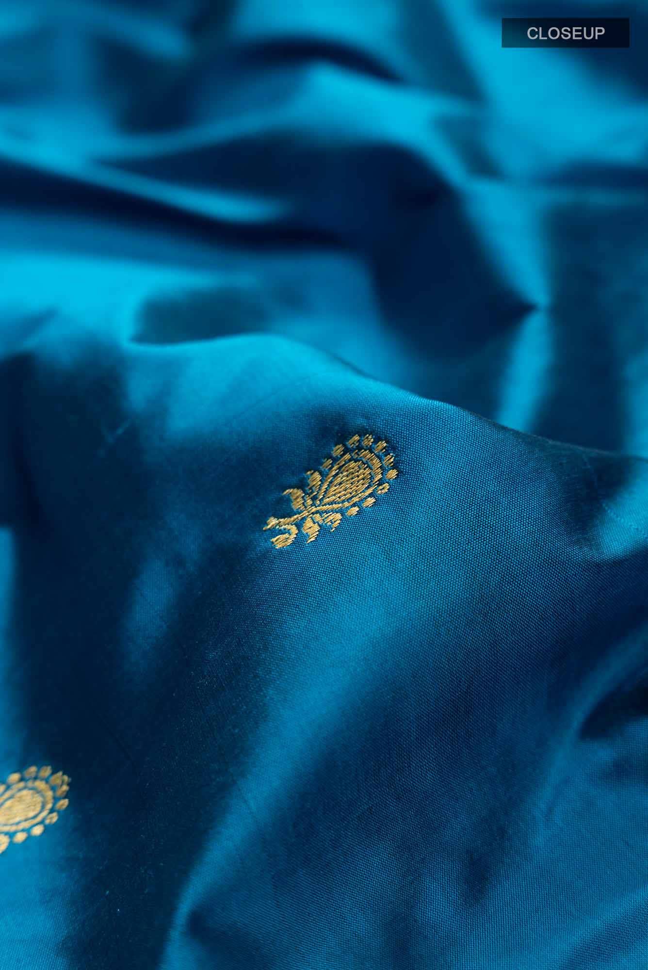 Blue Banarasi Katan Silk Saree