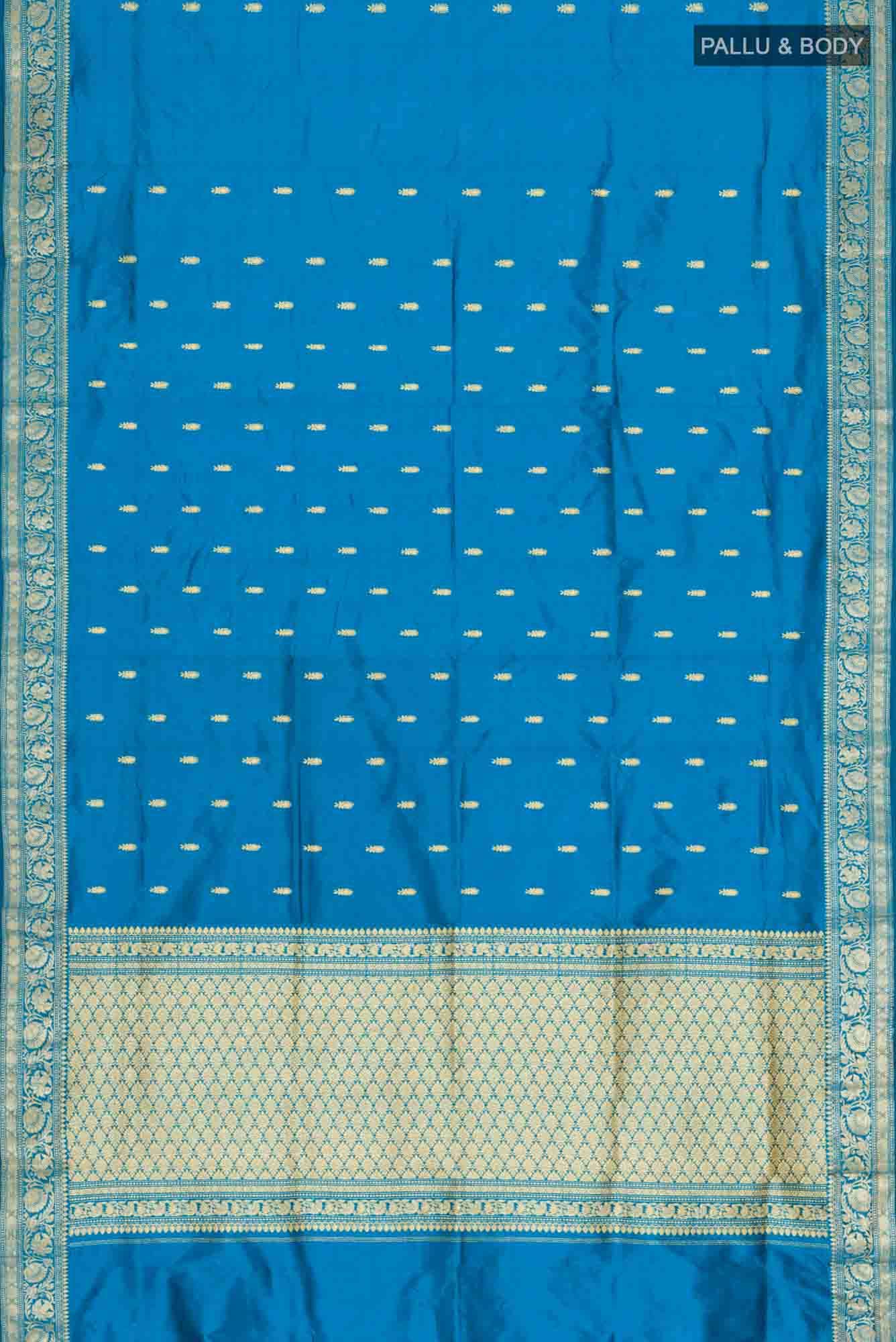 Blue Banarasi Katan Silk Saree