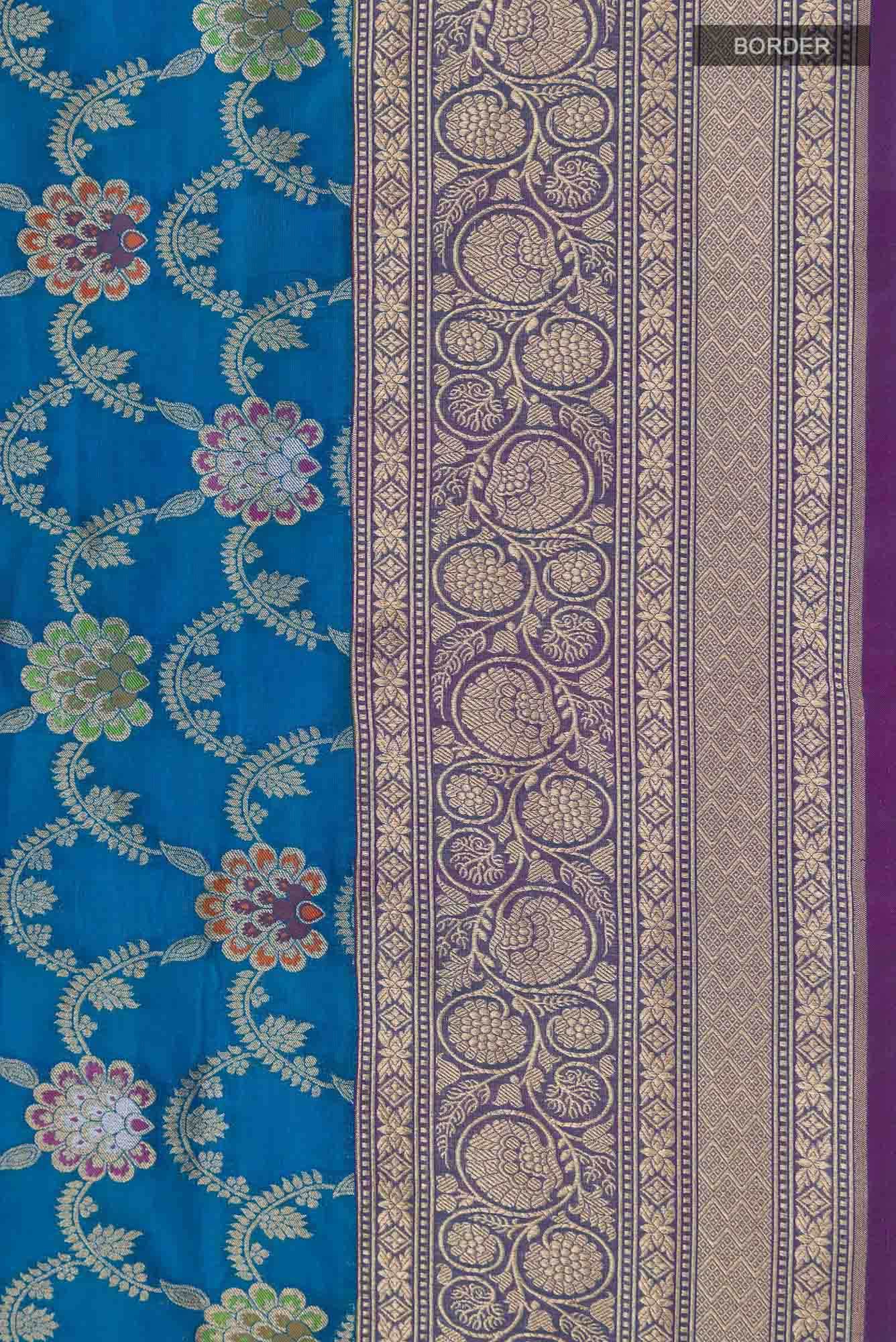 Blue Banarasi Silk Saree