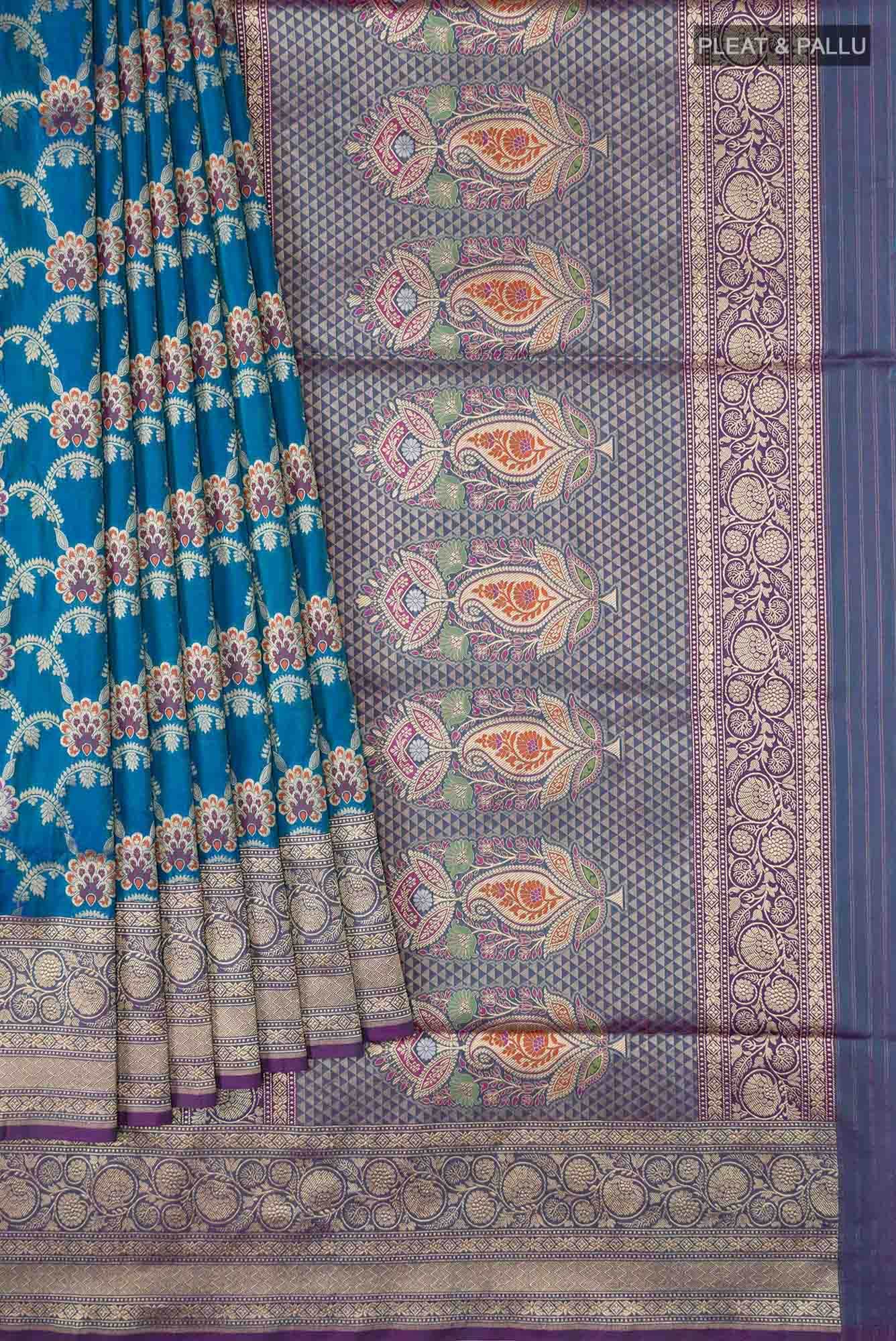 Blue Banarasi Silk Saree