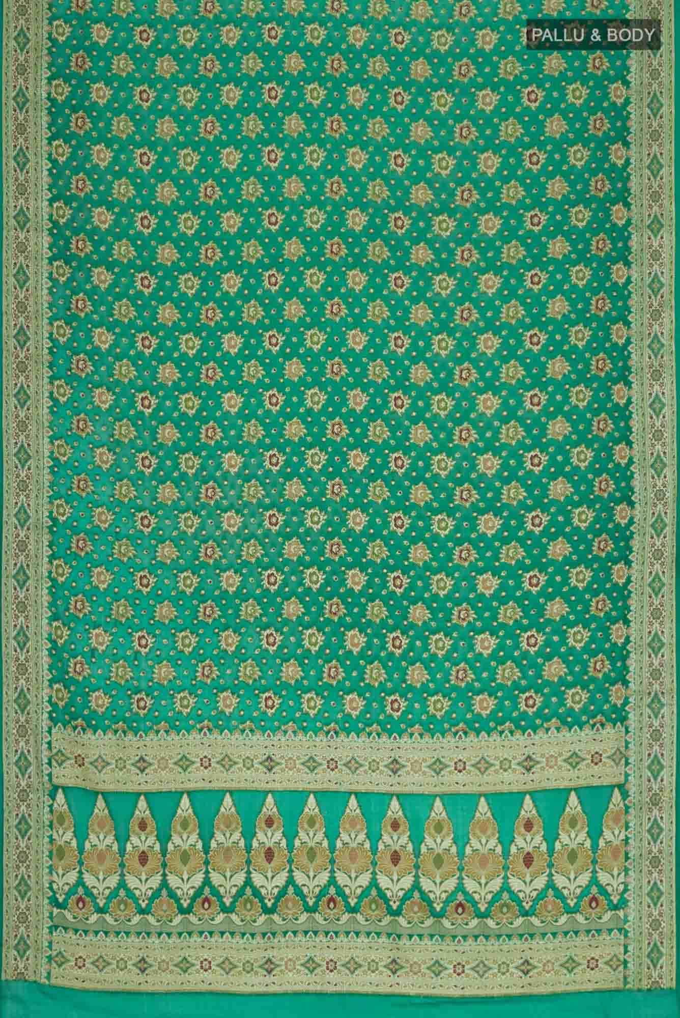 Green Banarasi Georgette Saree