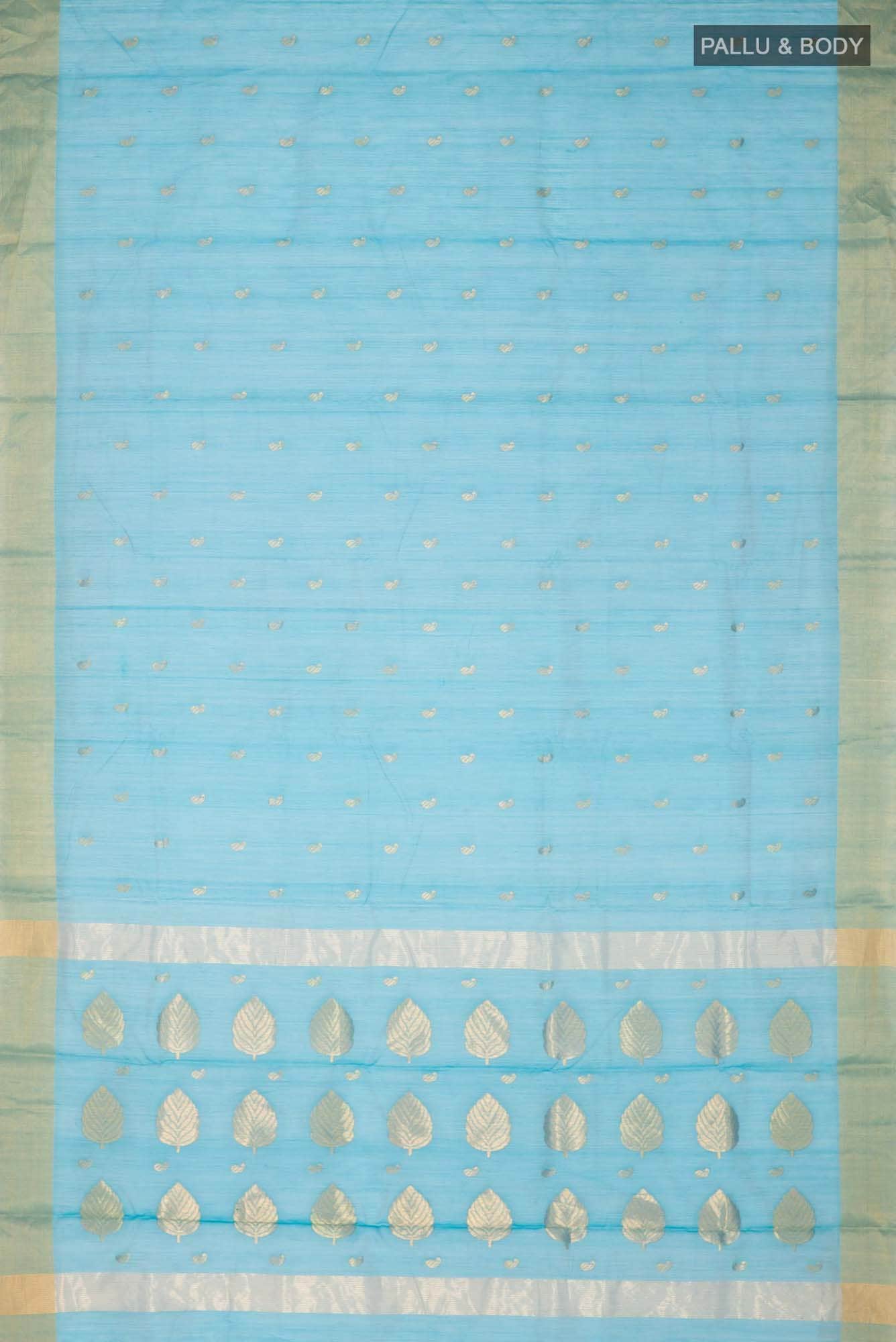 Blue Chanderi Silk Cotton Saree