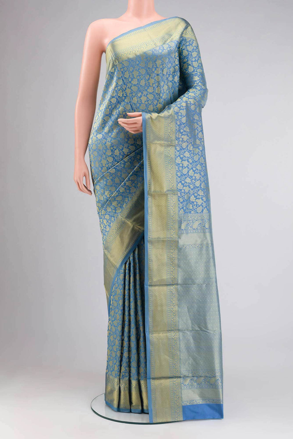 Blue Kanchipuram Silk Saree