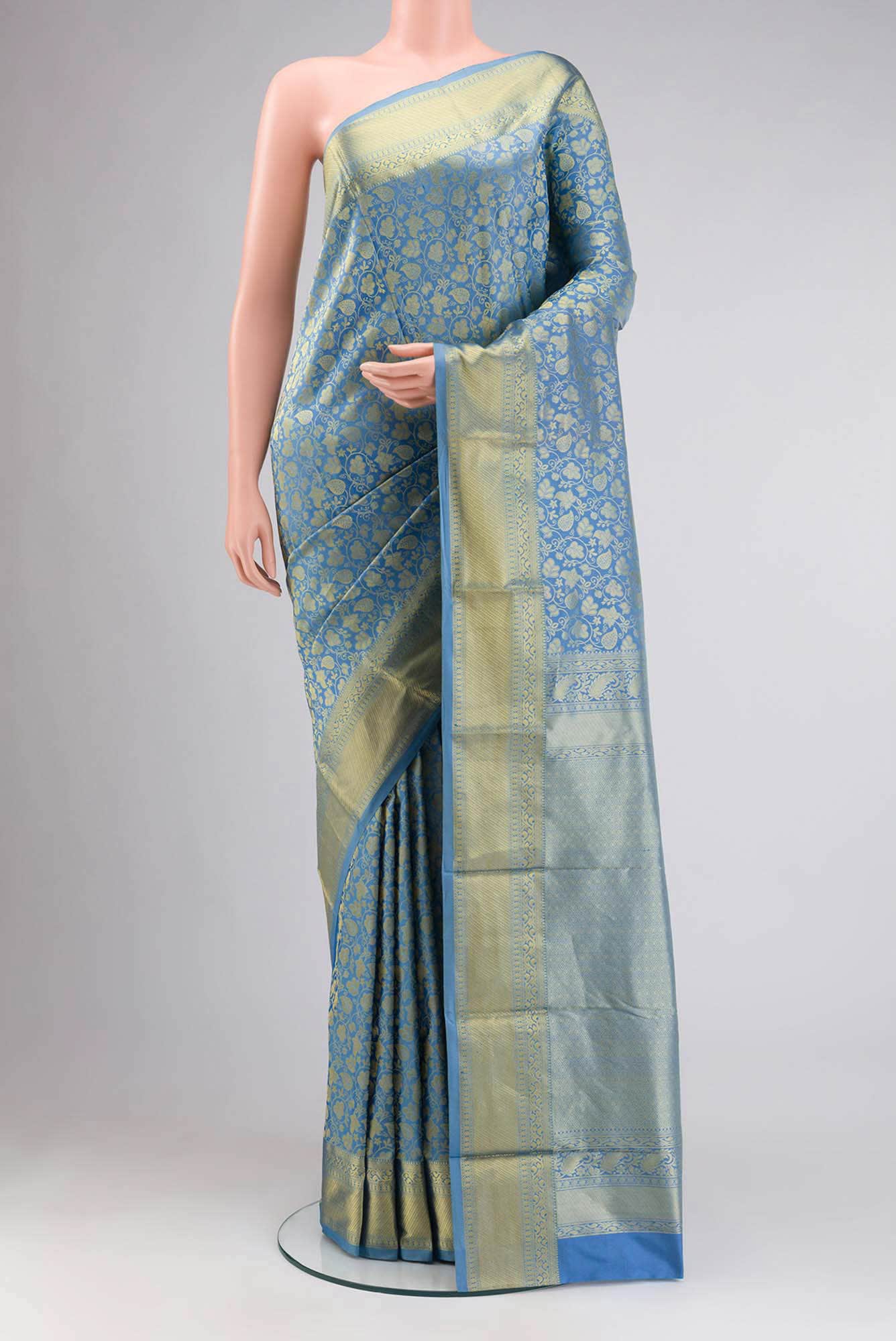 Blue Kanchipuram Silk Saree