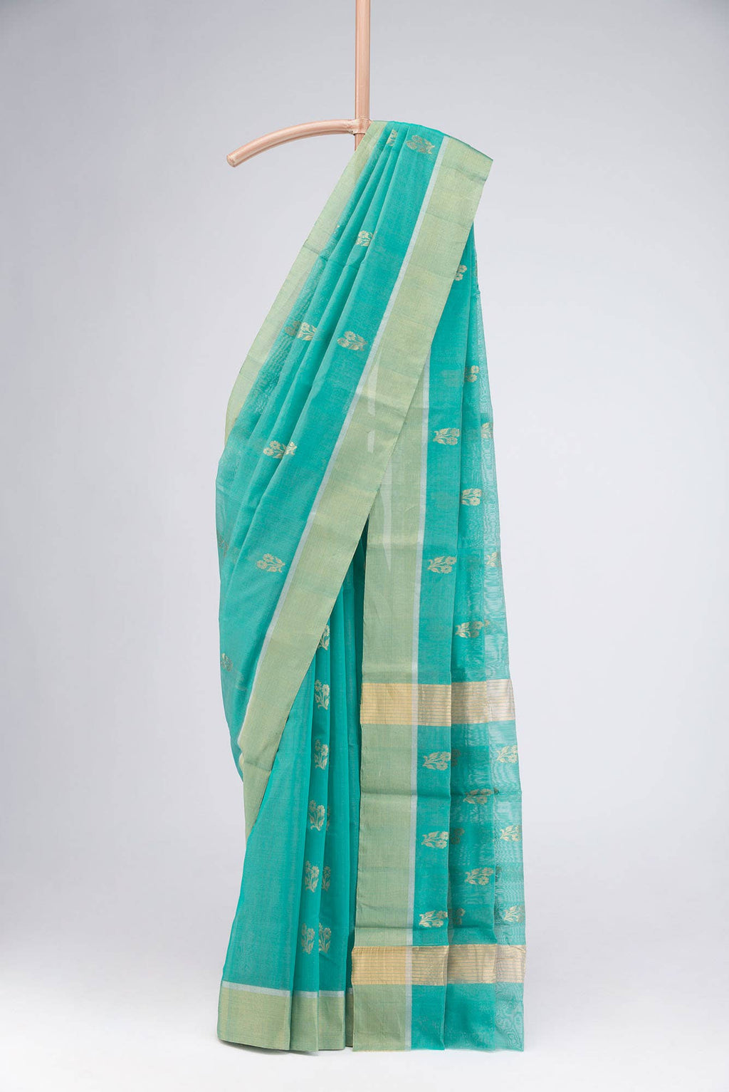 Green Chanderi Silk Cotton Saree