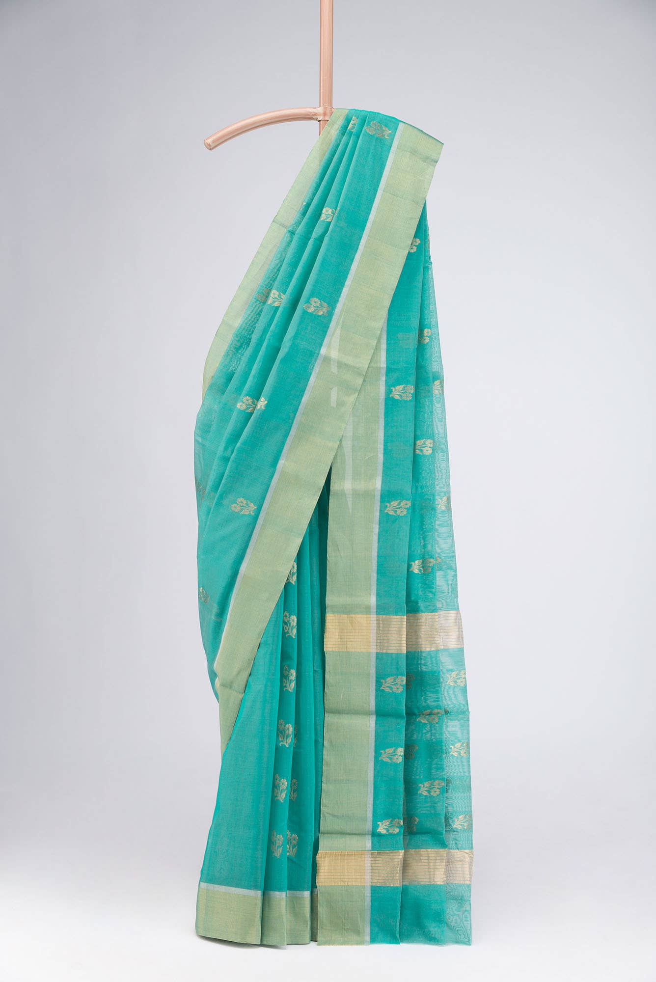 Green Chanderi Silk Cotton Saree