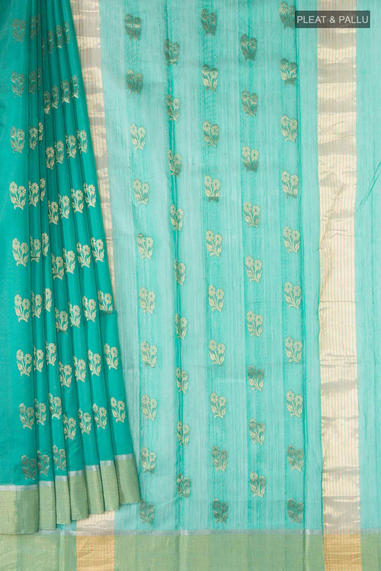 Green Chanderi Silk Cotton Saree