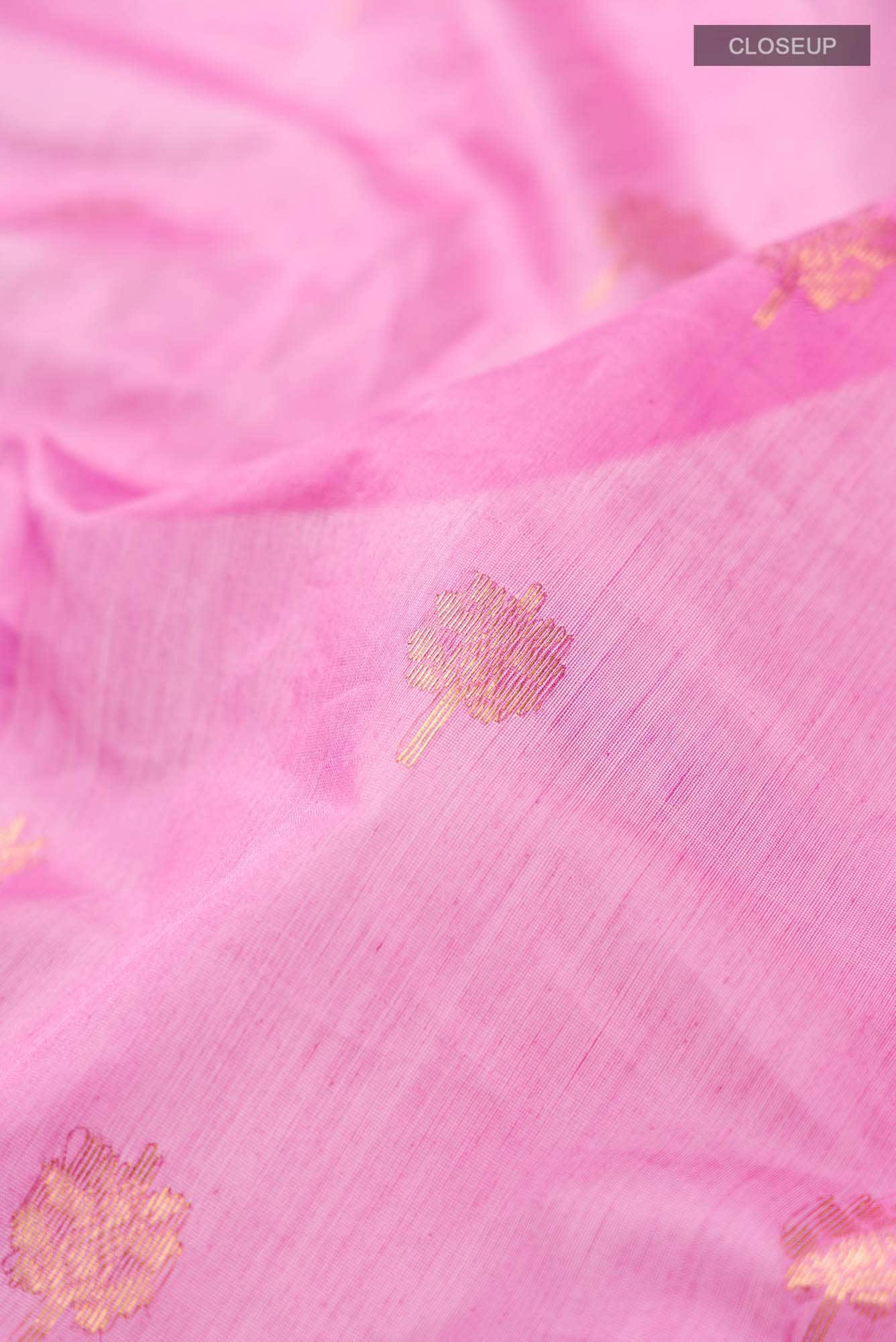 Pink Chanderi Silk Cotton Saree