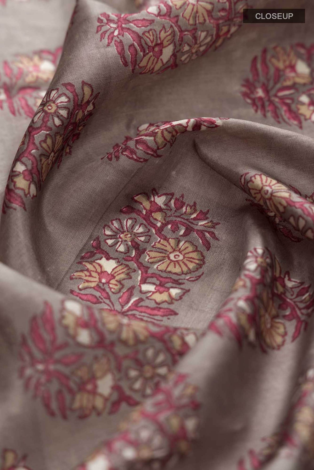 Grey Tussar Silk Saree