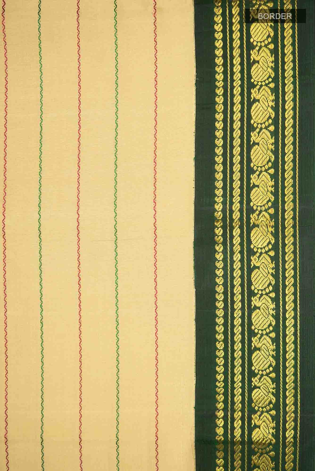 Beige Kanchipuram Silk Saree