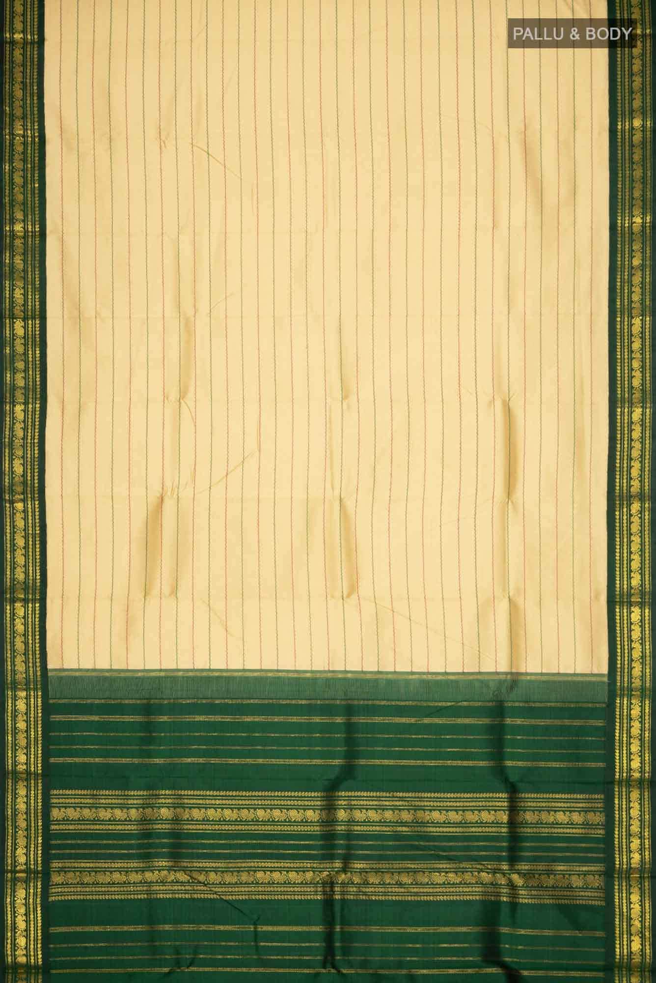 Beige Kanchipuram Silk Saree