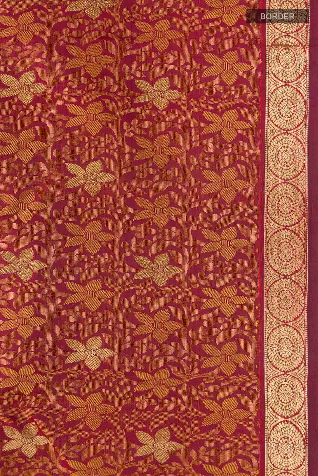 Maroon Kanchipuram Silk Saree