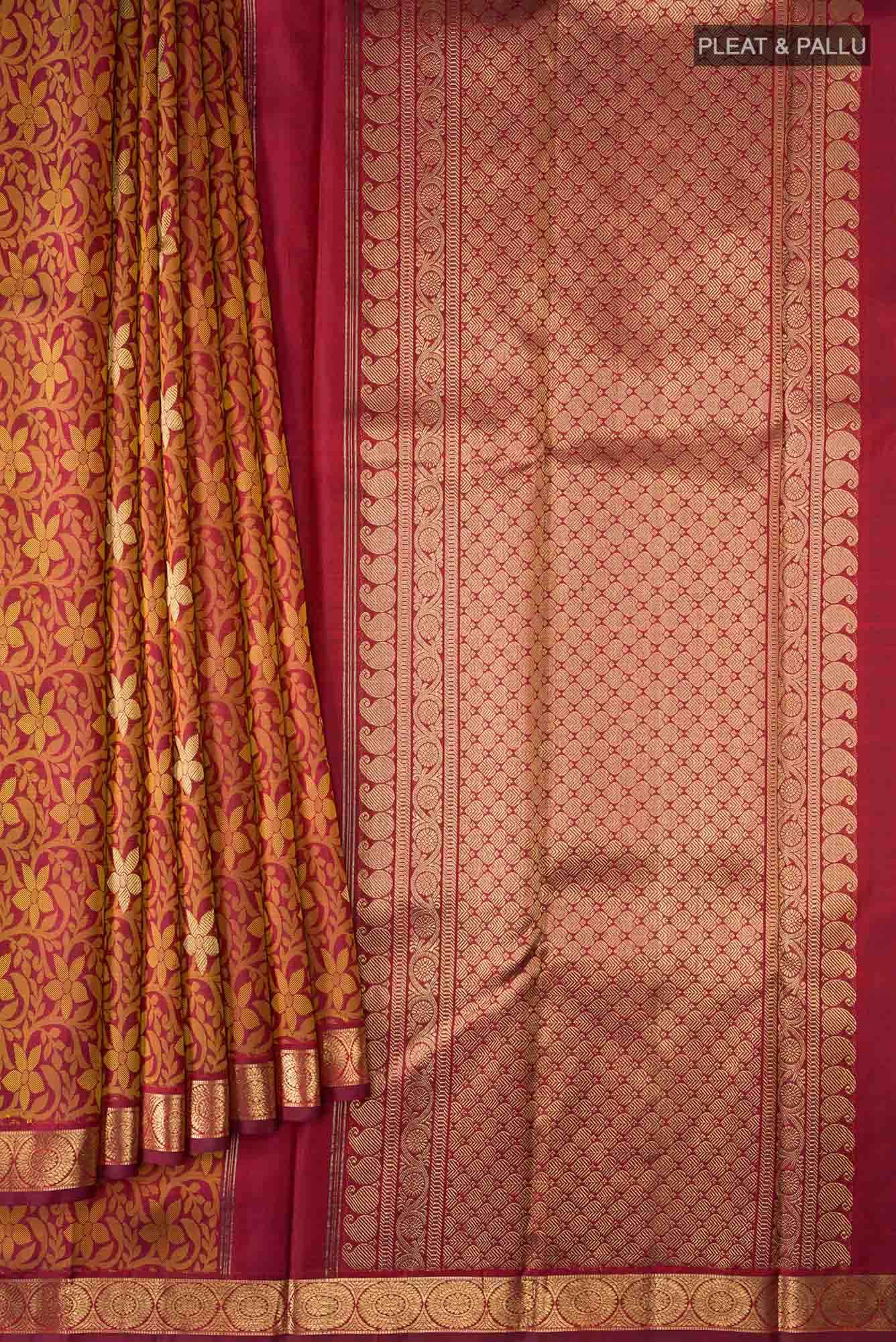 Maroon Kanchipuram Silk Saree