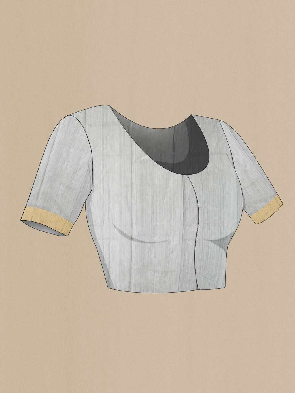 Grey Chanderi Silk Cotton Saree