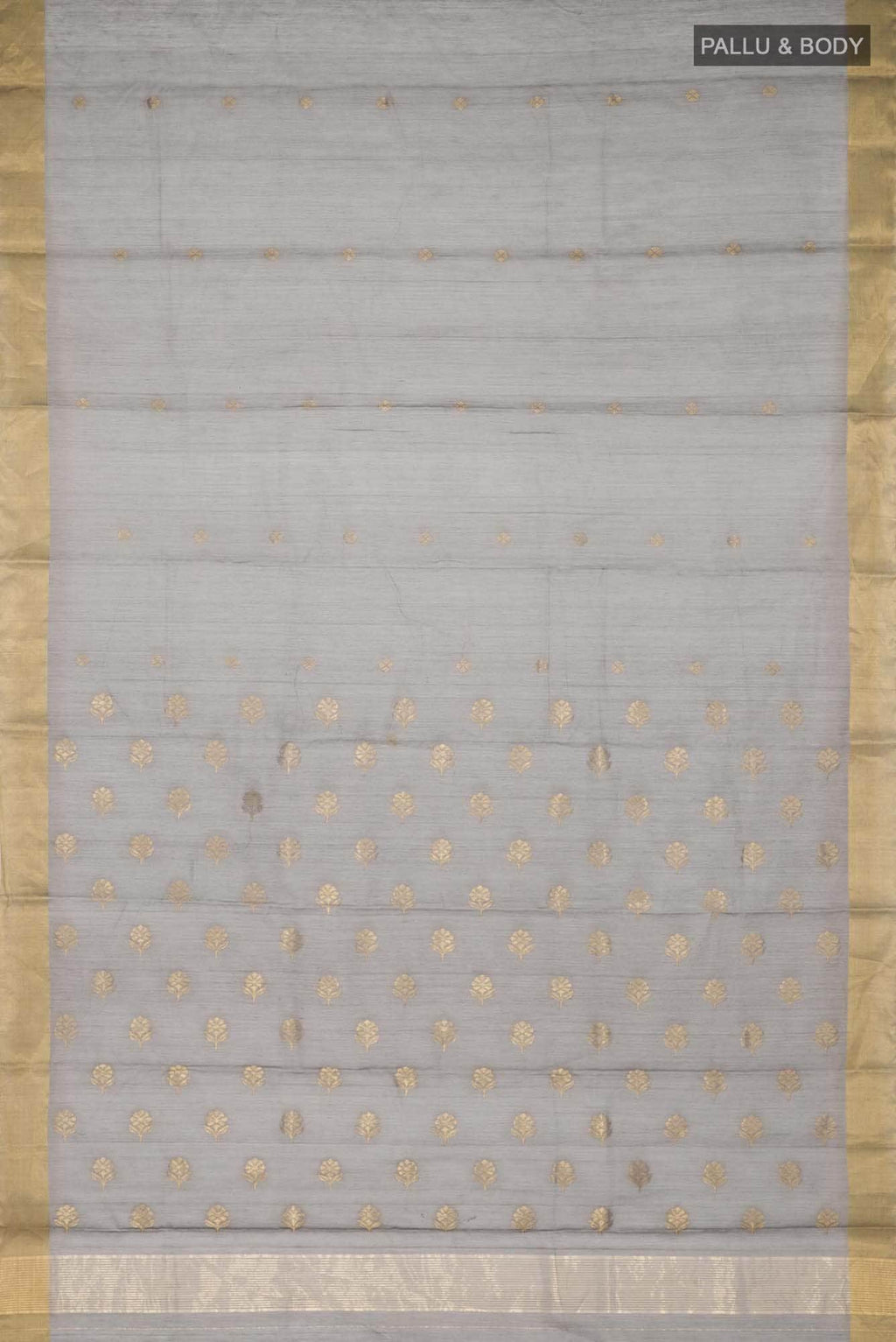 Grey Chanderi Silk Cotton Saree