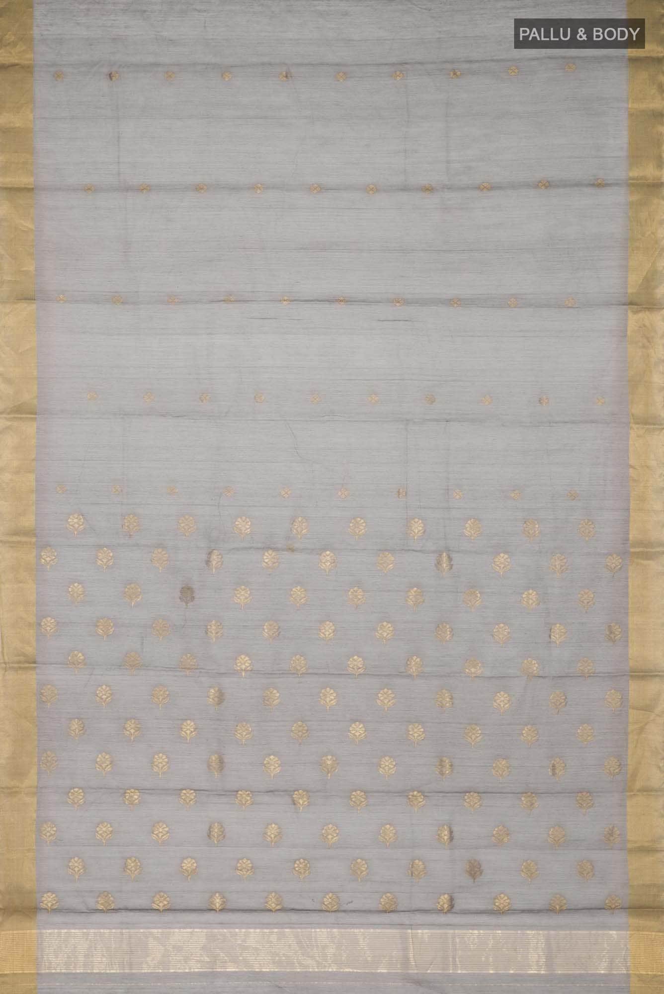 Grey Chanderi Silk Cotton Saree