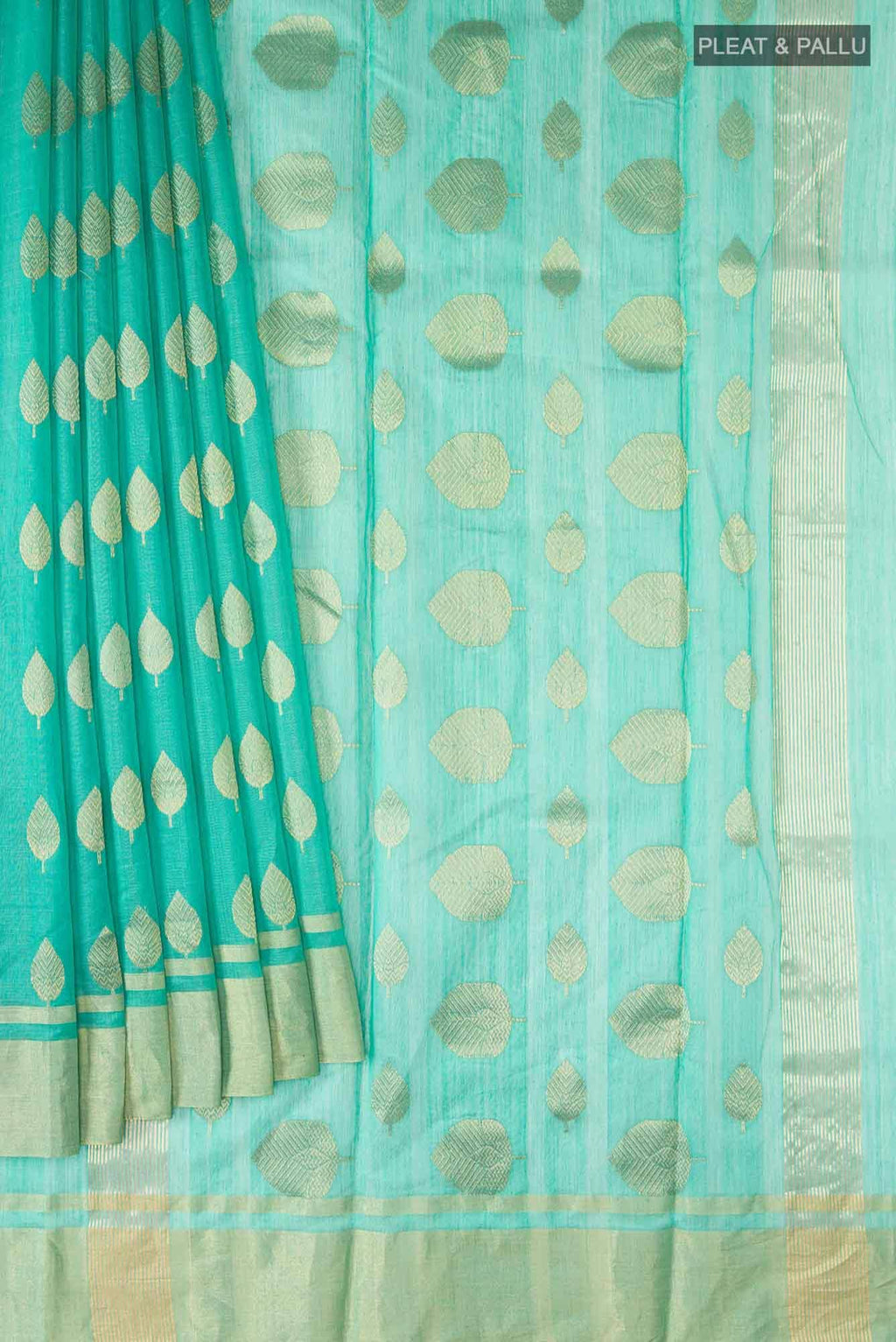 Sea Green Chanderi Silk Cotton Saree