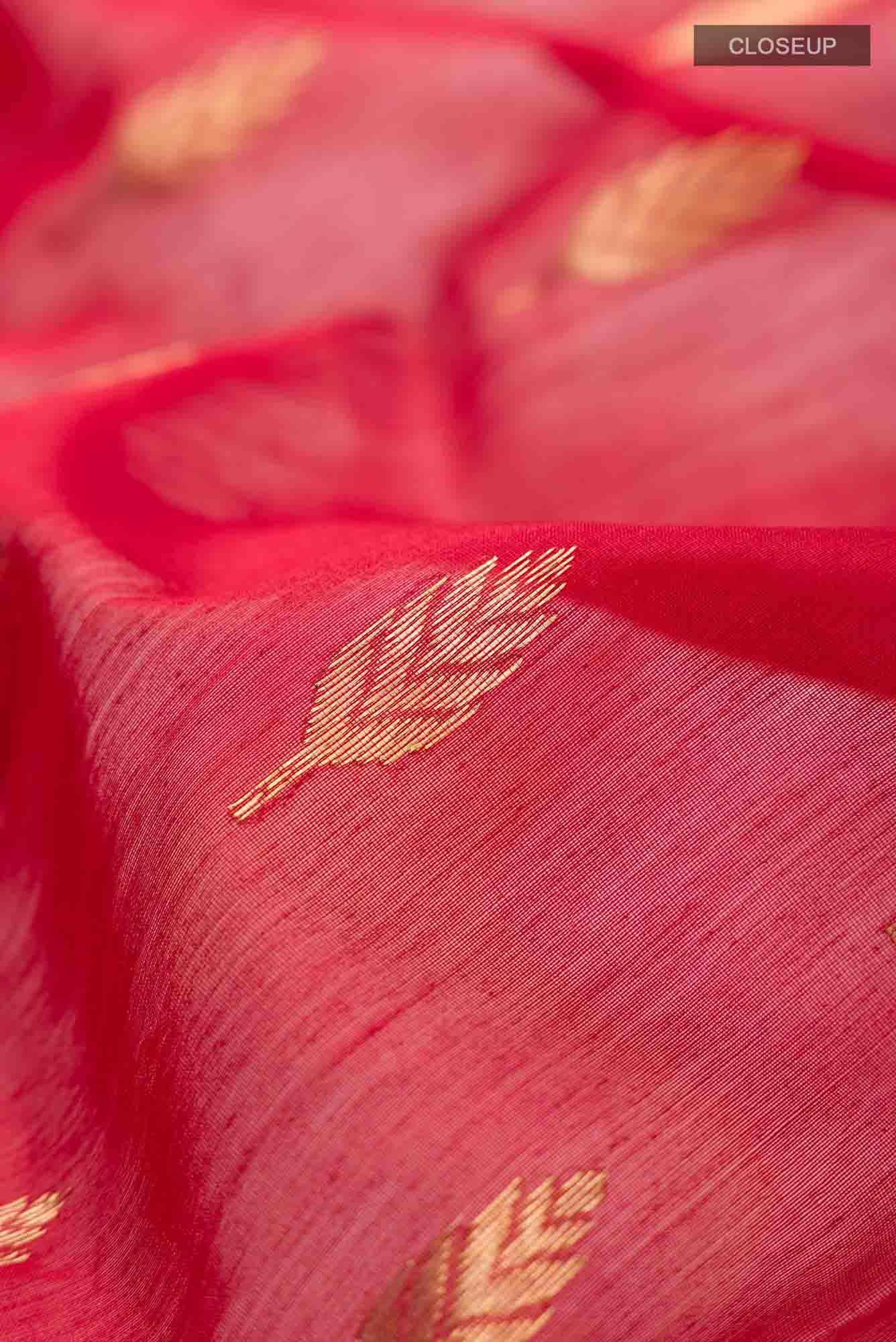 Red Chanderi Silk Cotton Saree