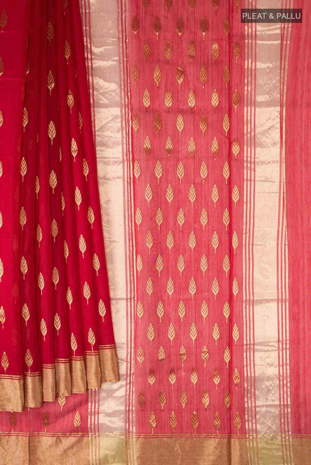 Red Chanderi Silk Cotton Saree