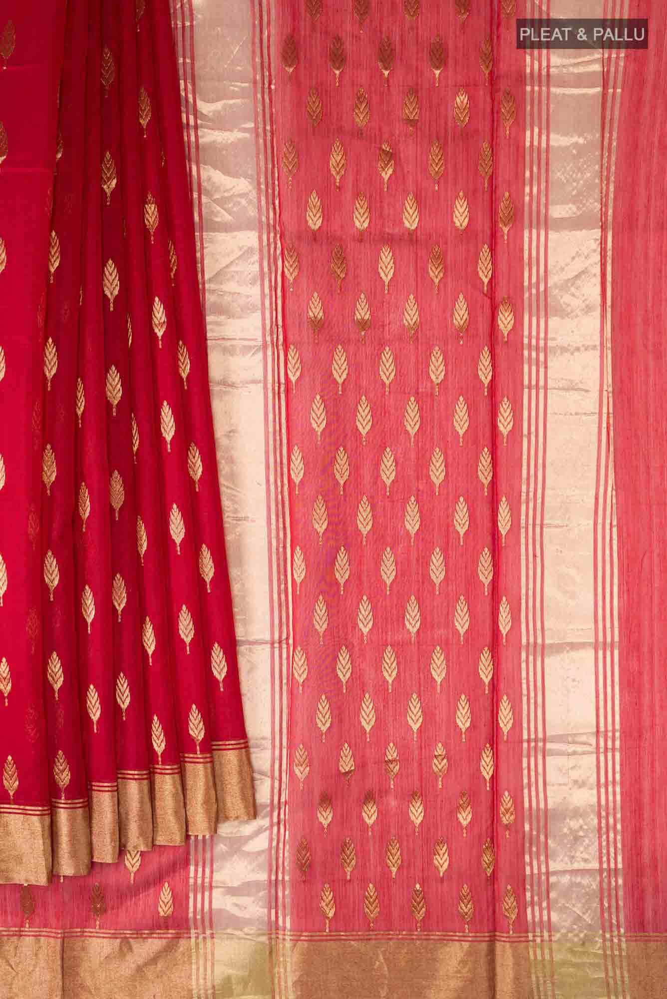 Red Chanderi Silk Cotton Saree